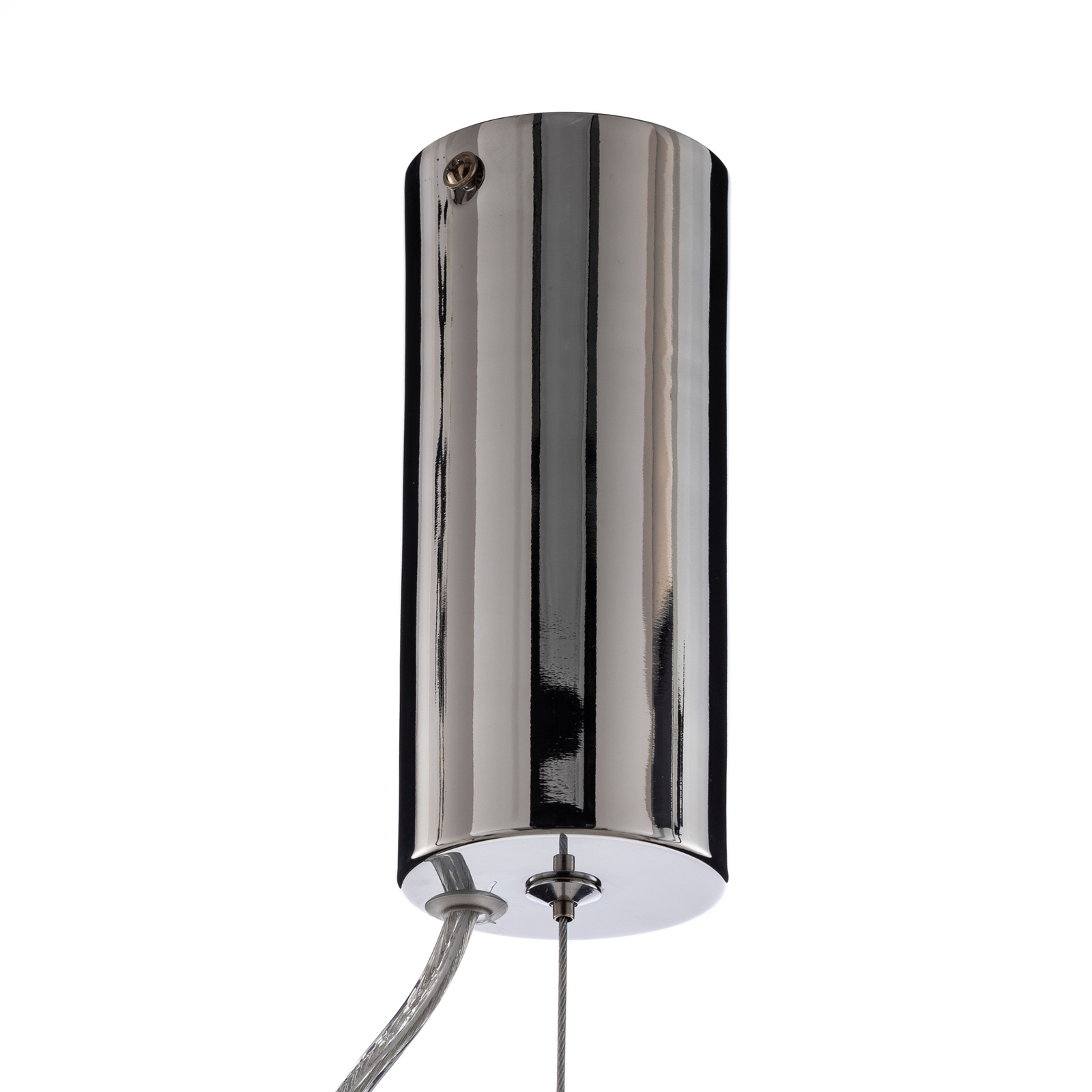 Lucande LED pendant light Fedra, glass, grey/white, Ø 17 cm