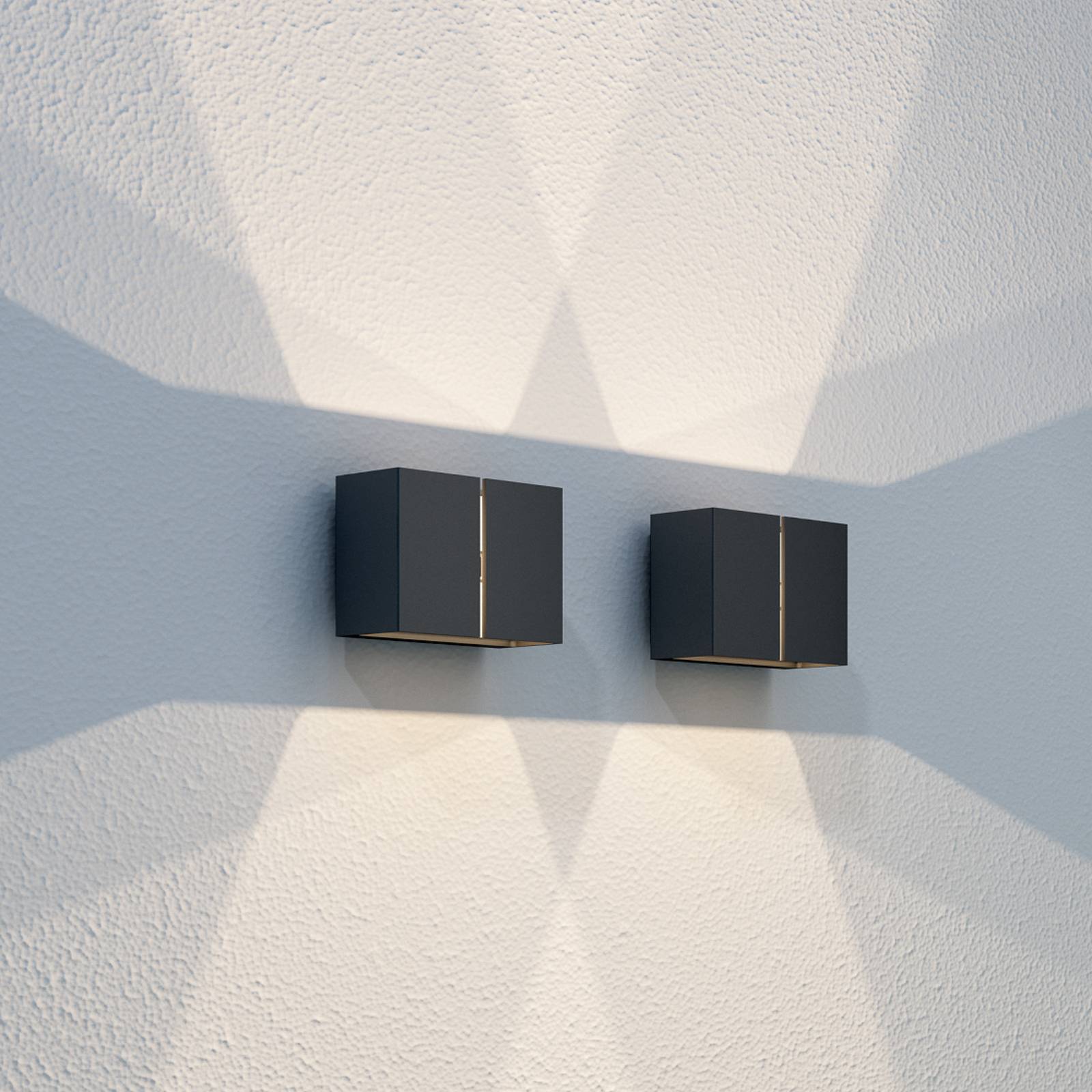 LOOM DESIGN Ask udendørs LED-væglampe op/ned sort