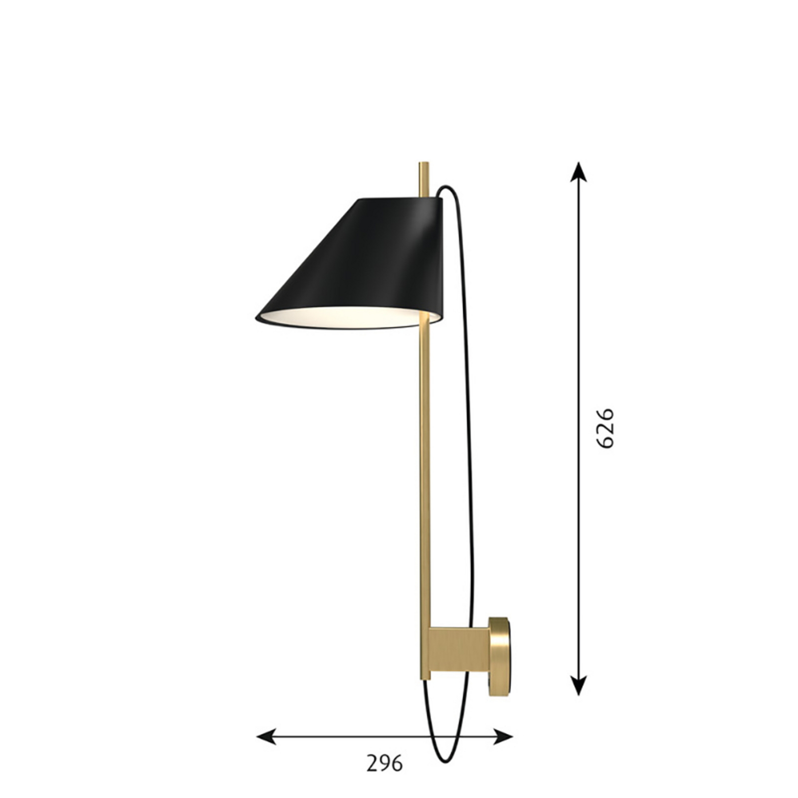 Yuh Wall Lamp Black/Brass - Louis Poulsen