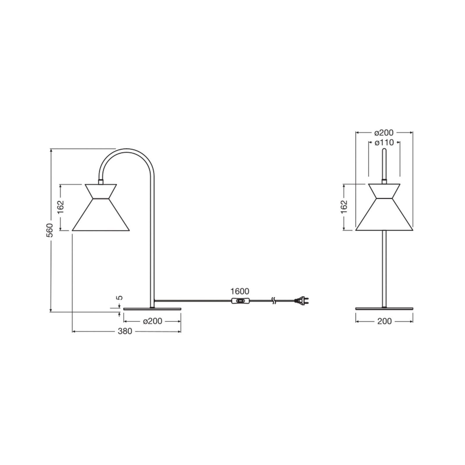 OSRAM bordlampe Decor Waist, stål, svart, E27