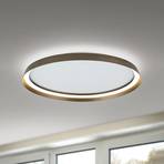 LED-Deckenlampe Manta, Ø 60 cm, alu/bronze, Alu, up/down