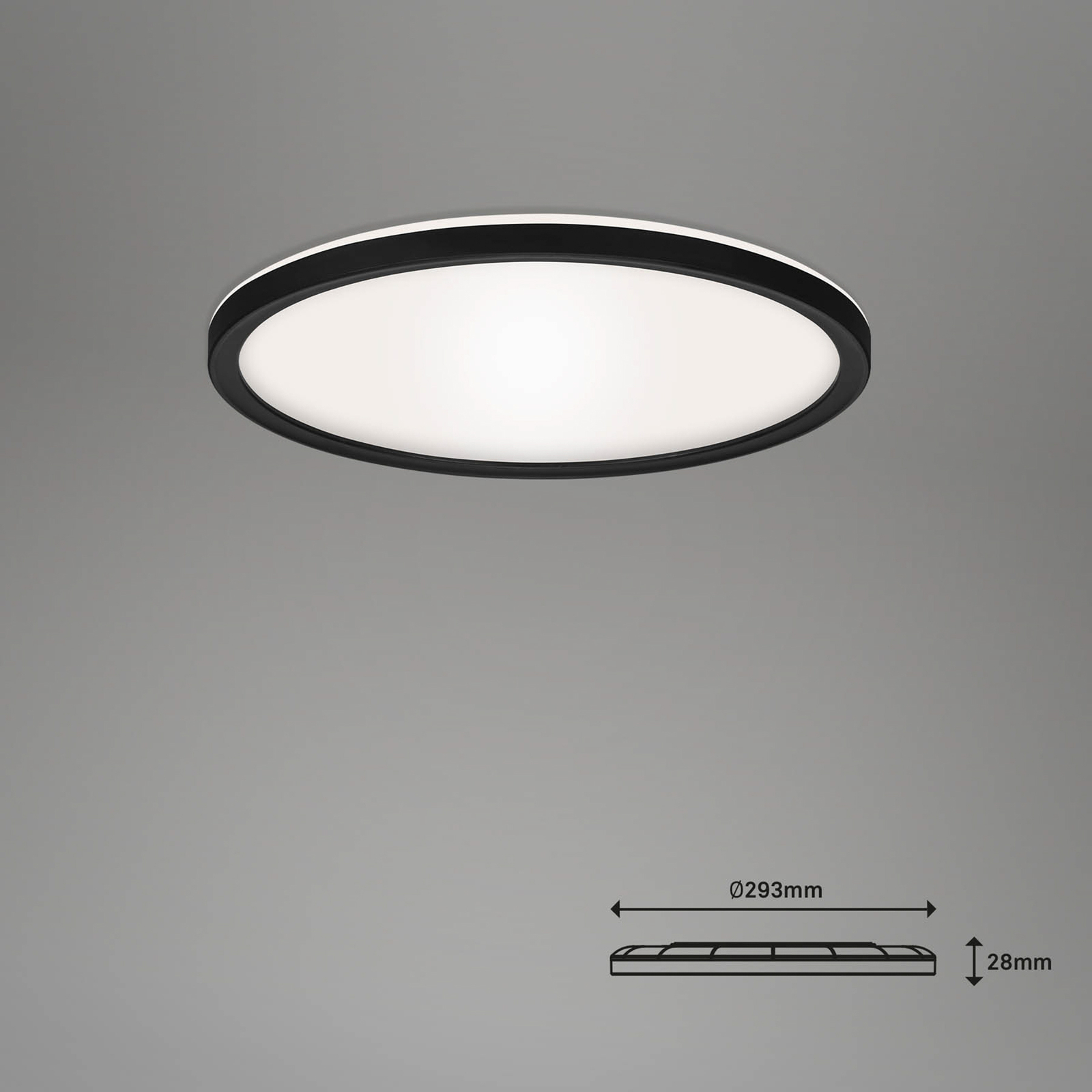 LED stropní svítidlo Slim S stmívatelné CCT černé Ø 29 cm