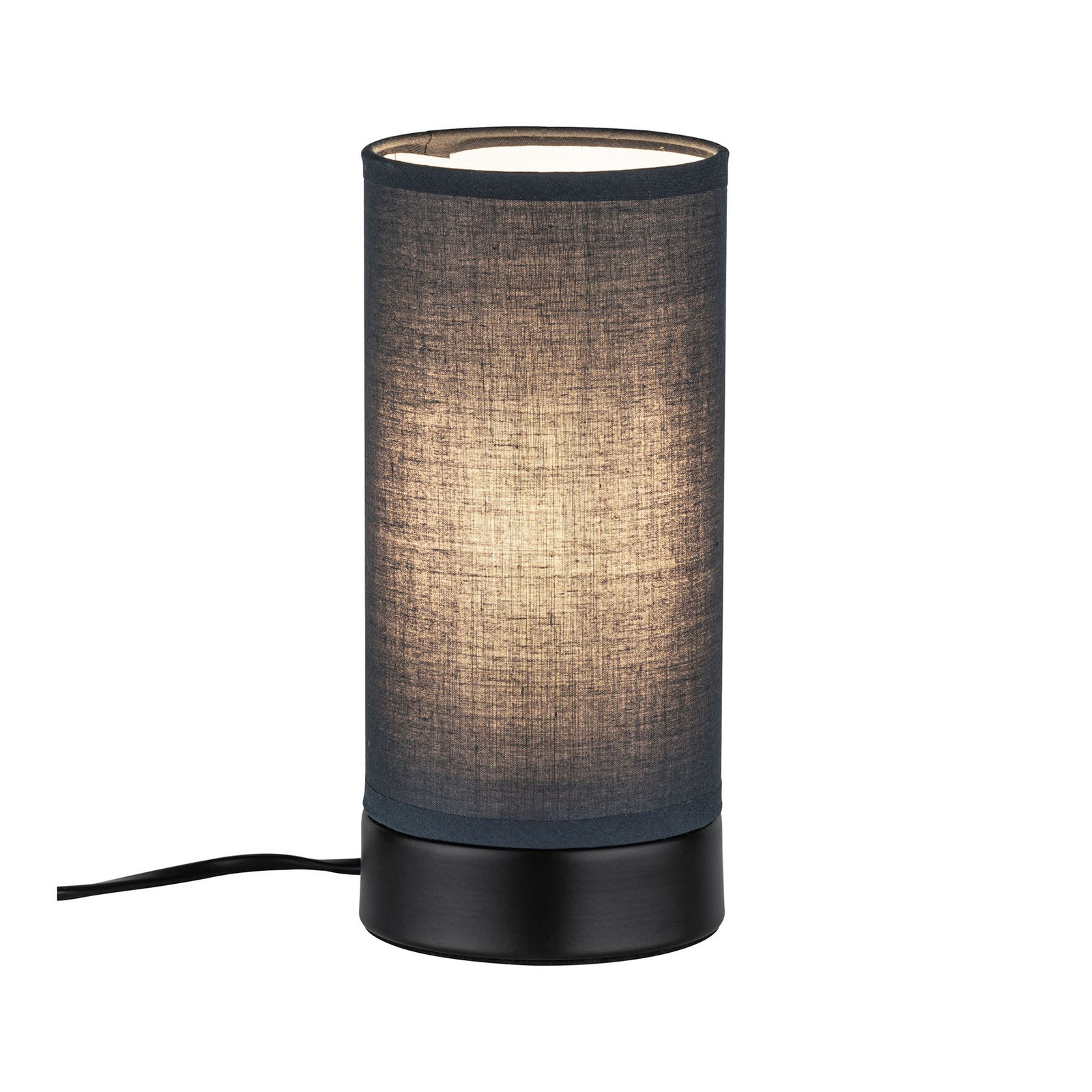 Paulmann Pia fabric table lamp, black/grey