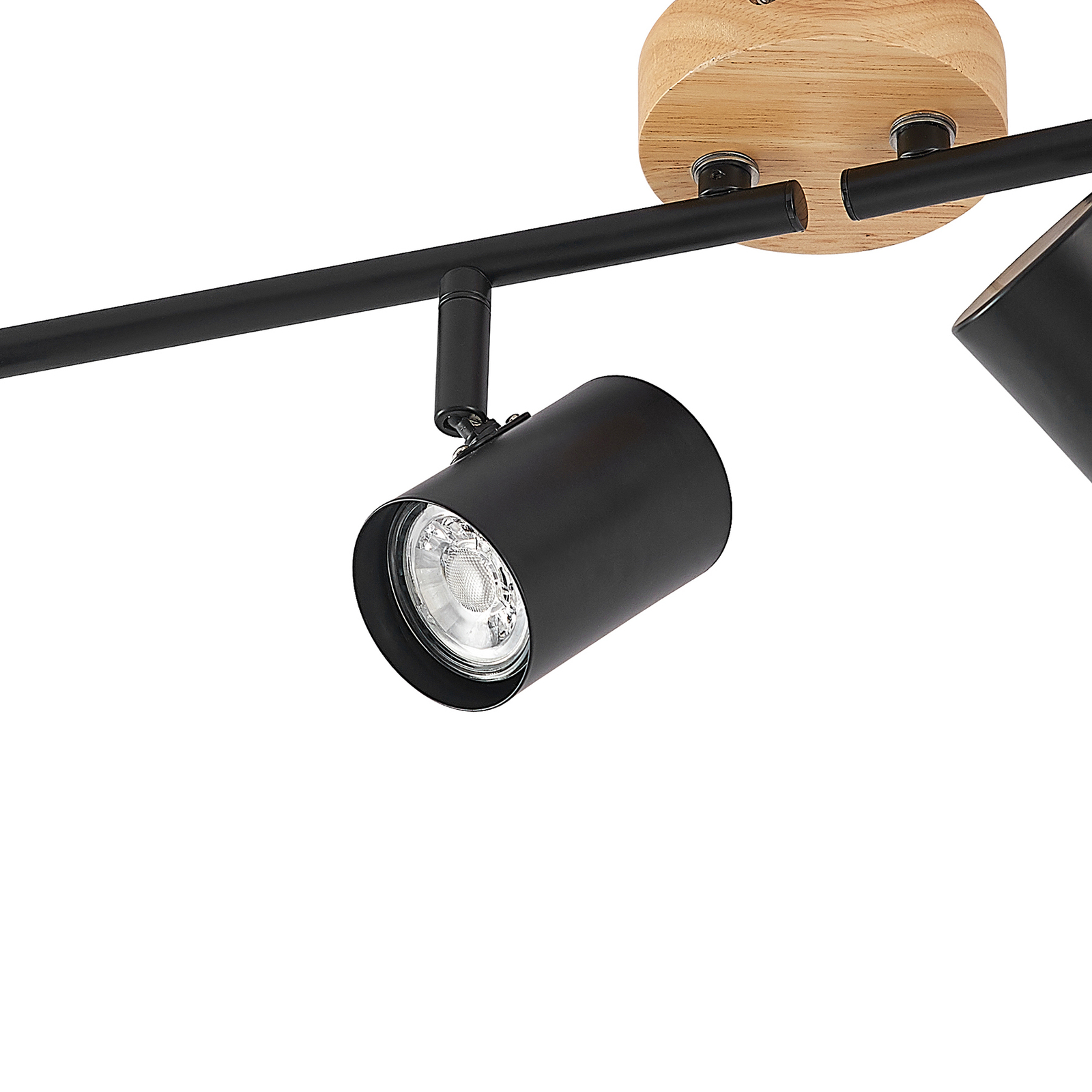 Xiomara 4 Lampa Sufitowa Black/Light Wood - Lindby