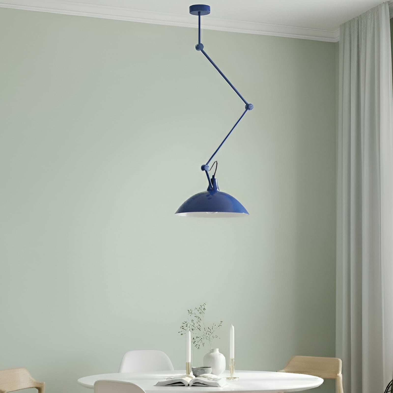 Viseća lampa Melos, plava, Ø 36 cm, metalna - Aldex