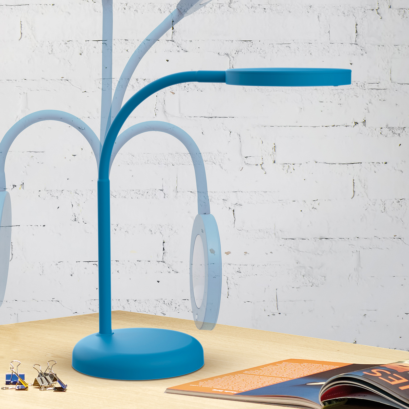 Lampa stołowa LED MAULjoy, niebieska
