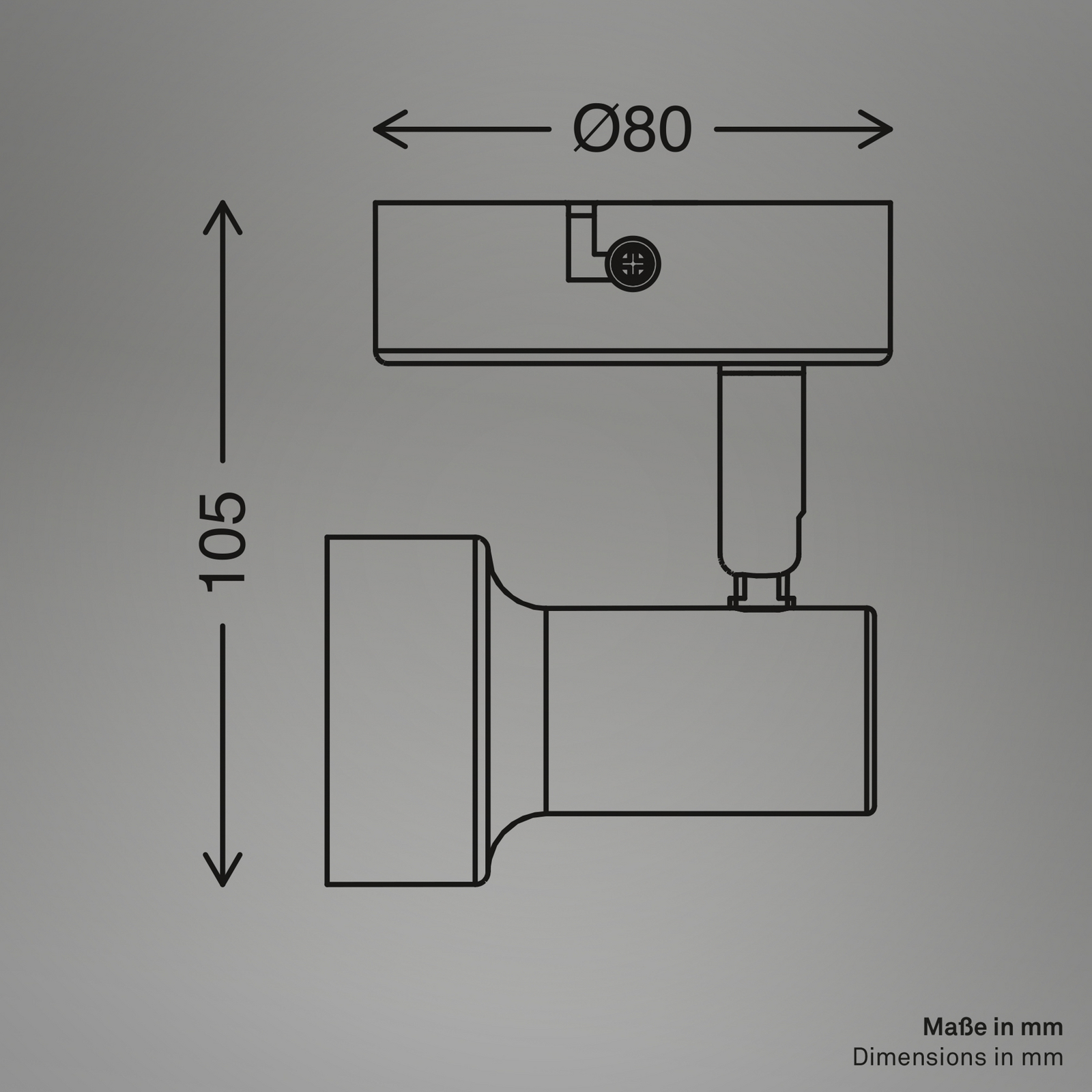 Seinäkohdevalaisin Tapp, beige, Ø 8 cm, 1-lamppuinen, metalli, GU10