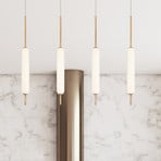 CUMBERLAND LED pendant light, gold, Ø 13 cm, metal/glass
