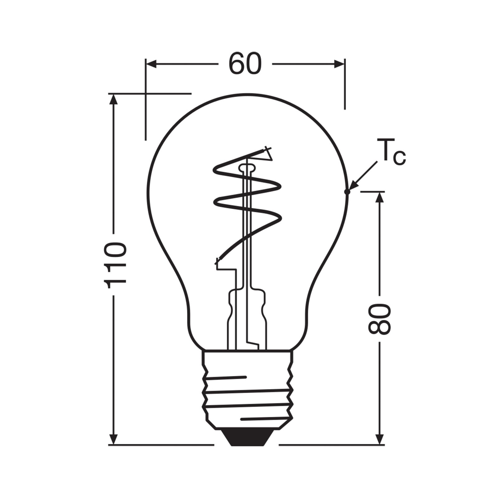 OSRAM LED Vintage E27 4,6W 2.200K Spirale filament clair à intensité