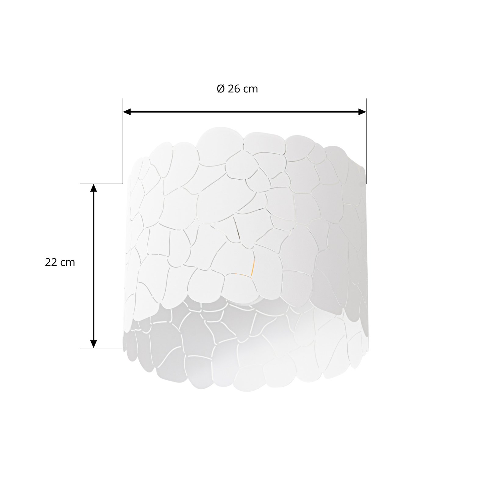 Lindby Aralena plafoniera, bianco, metallo, Ø 26 cm