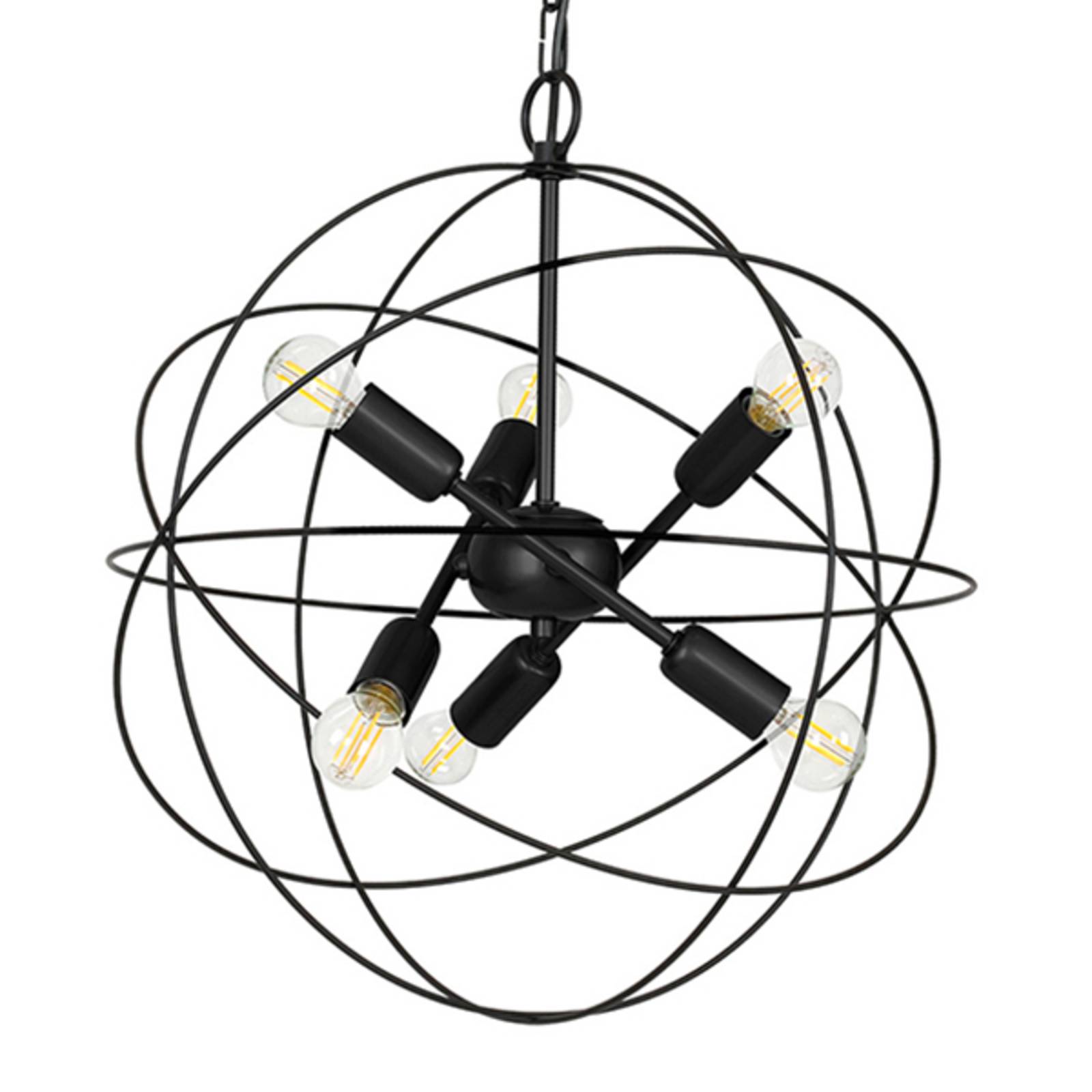 Lampa wisząca Copernicus, 6-punktowa czarna