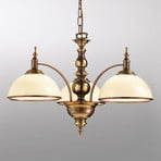 Antique-looking Corola hanging lamp, three-bulb