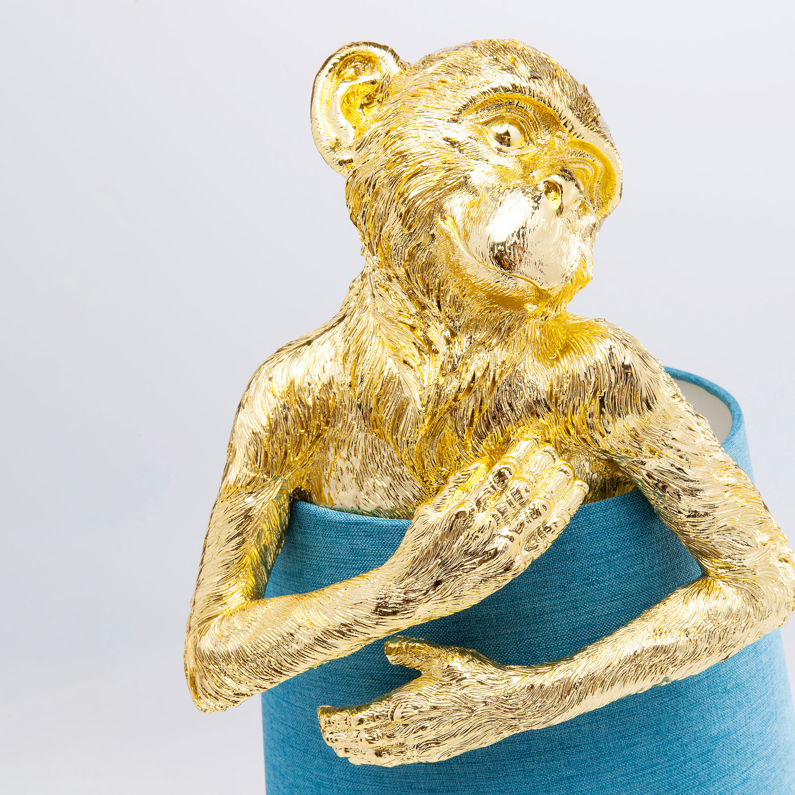 KARE Animal Monkey lámpara de mesa oro/azul