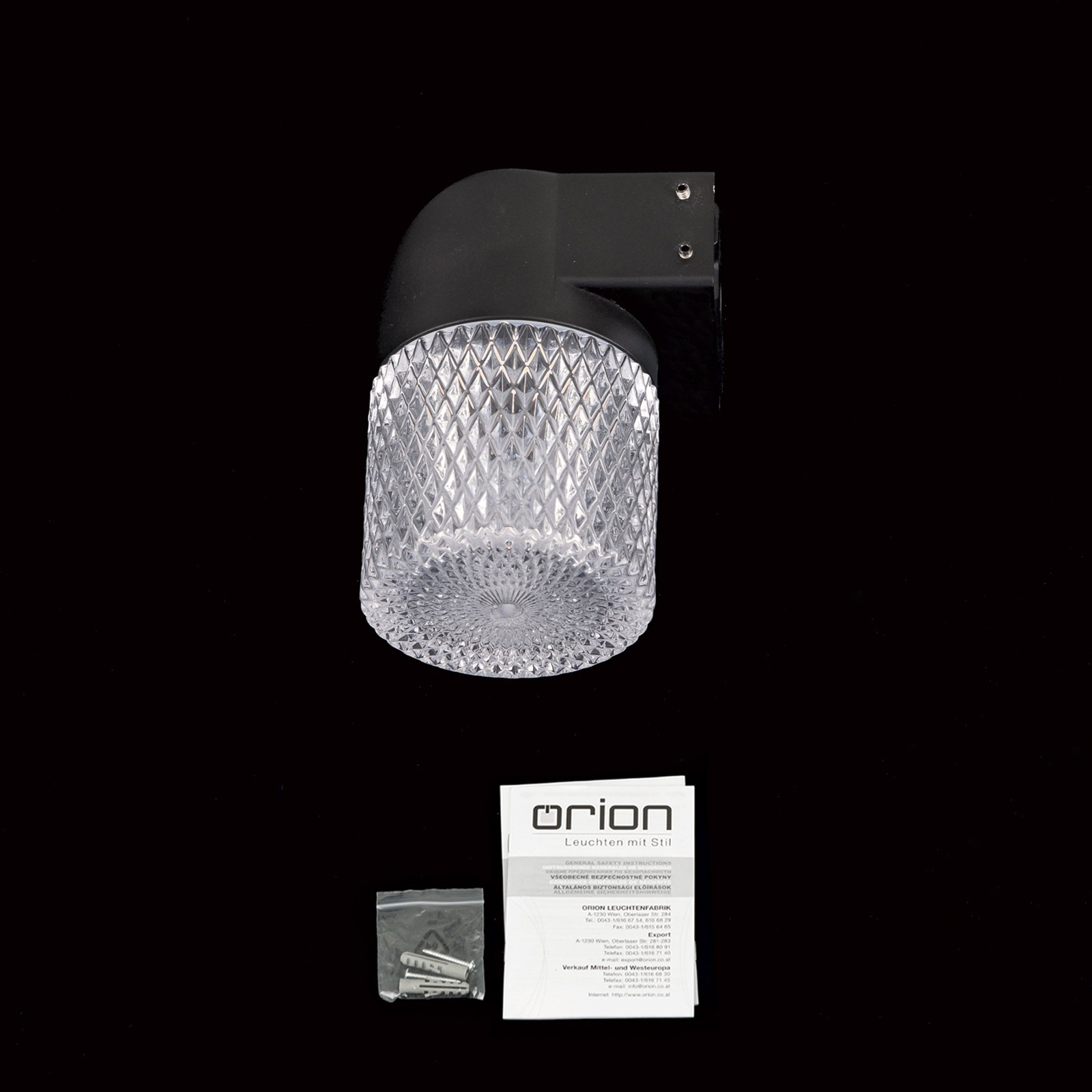 LED āra sienas lampa Mondo, melna, augstums 12 cm, alumīnija