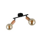 Φωτιστικό οροφής Lamego, μαύρο, μήκος 35 cm, 2 φτερά, μέταλλο