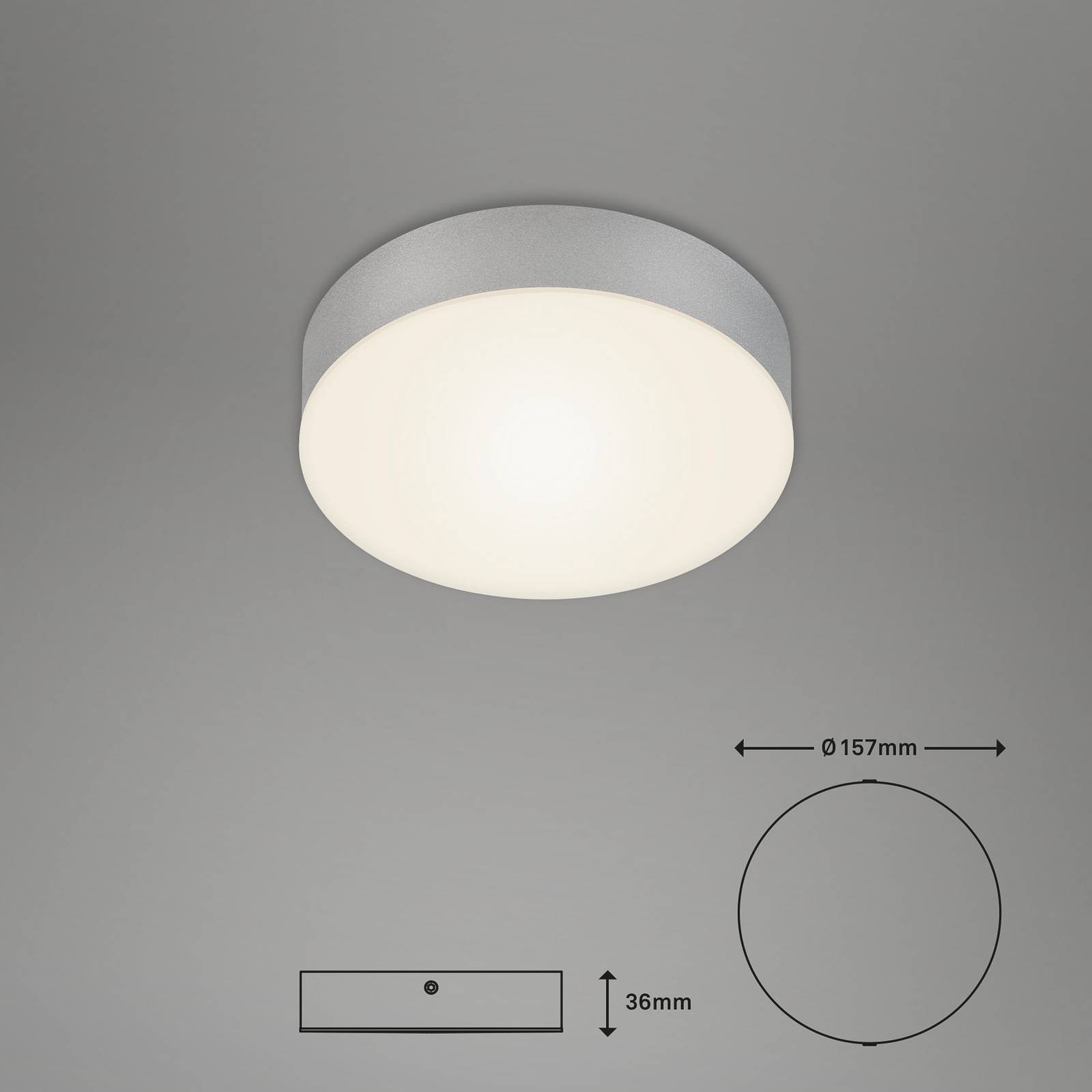 Lampa sufitowa LED Flame, Ø 15,7 cm, srebrna