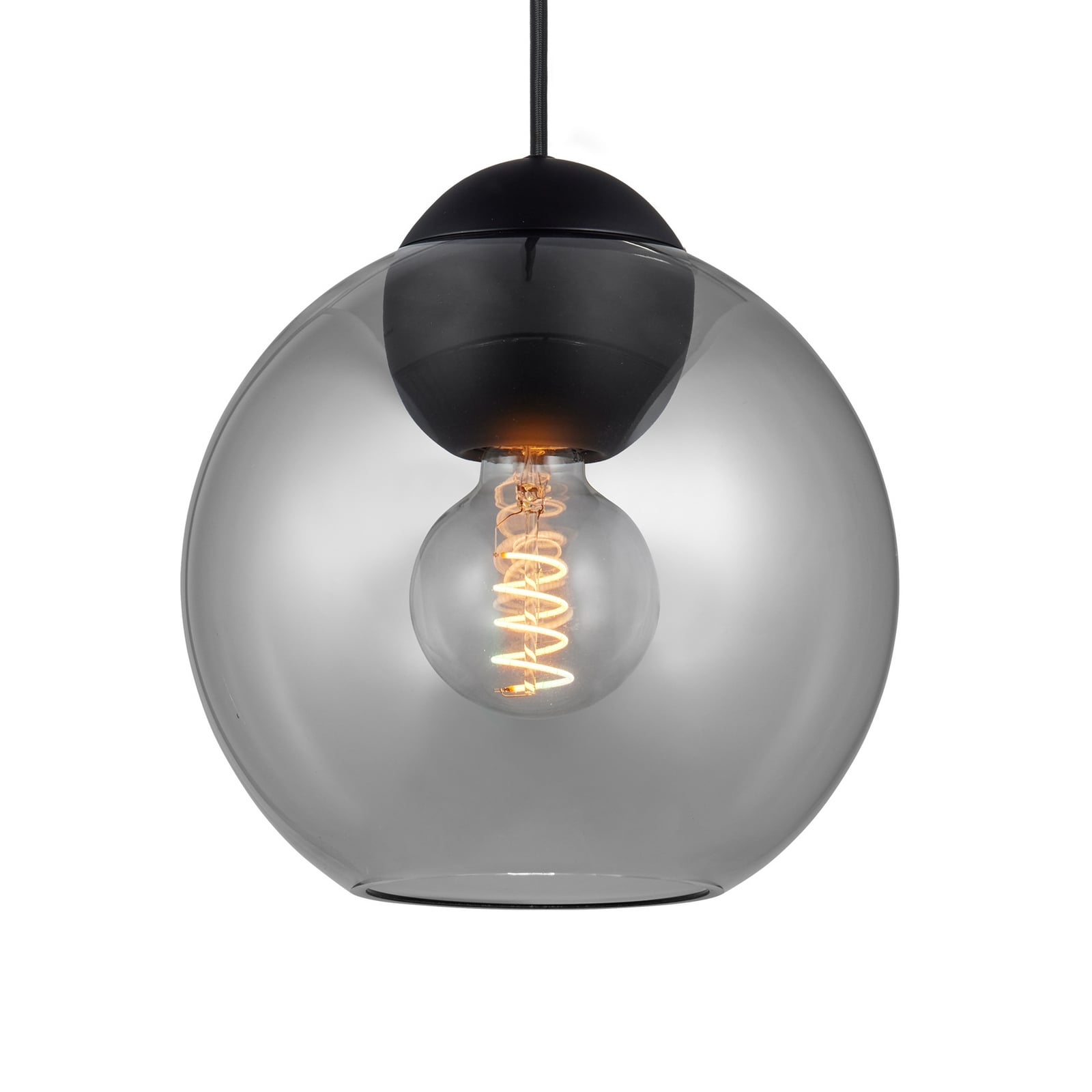 BUBBLES hanging light, smoky grey, Ø 24 cm, glass, E27 – Halo Design