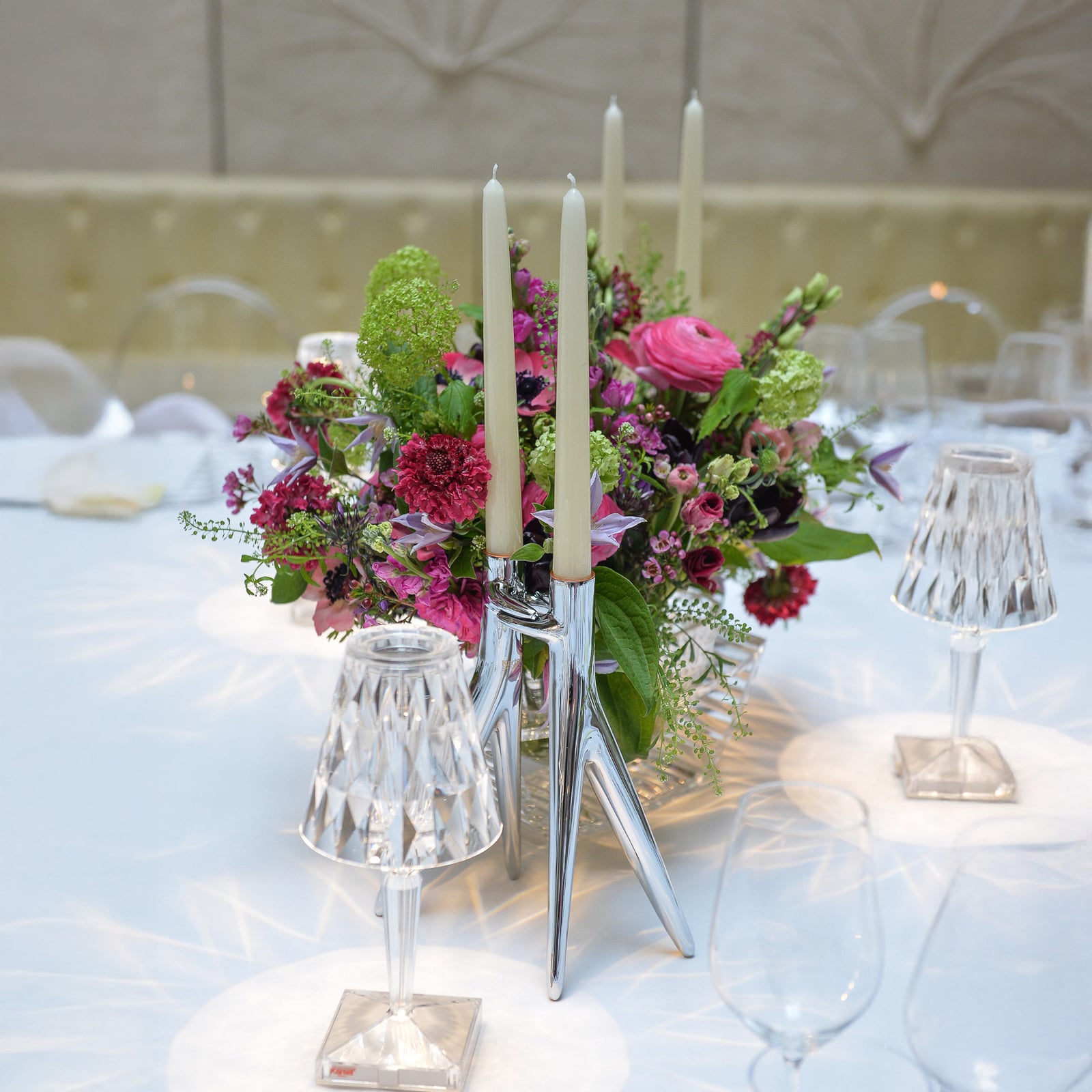 Abbracciaio Kerzenhalter, chrom, Höhe 25 cm, Alu - Kartell