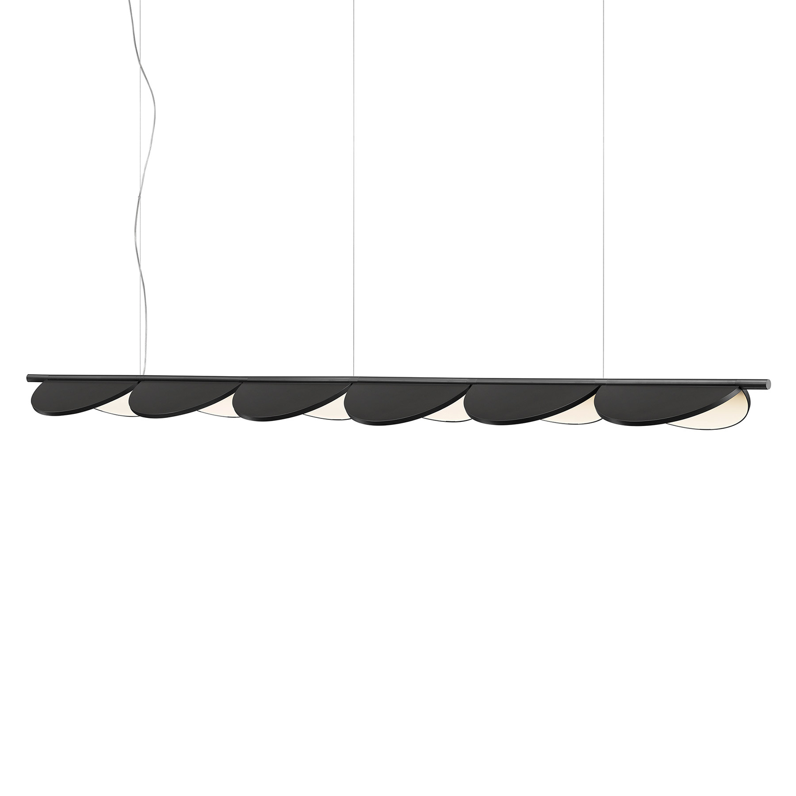 FLOS Almendra Linear LED hanging light 6-bulb, anthracite