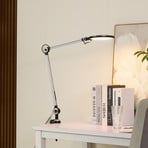 Lampă cu clemă Lindby LED Nyxaris, gri, metal, CCT, 52 cm