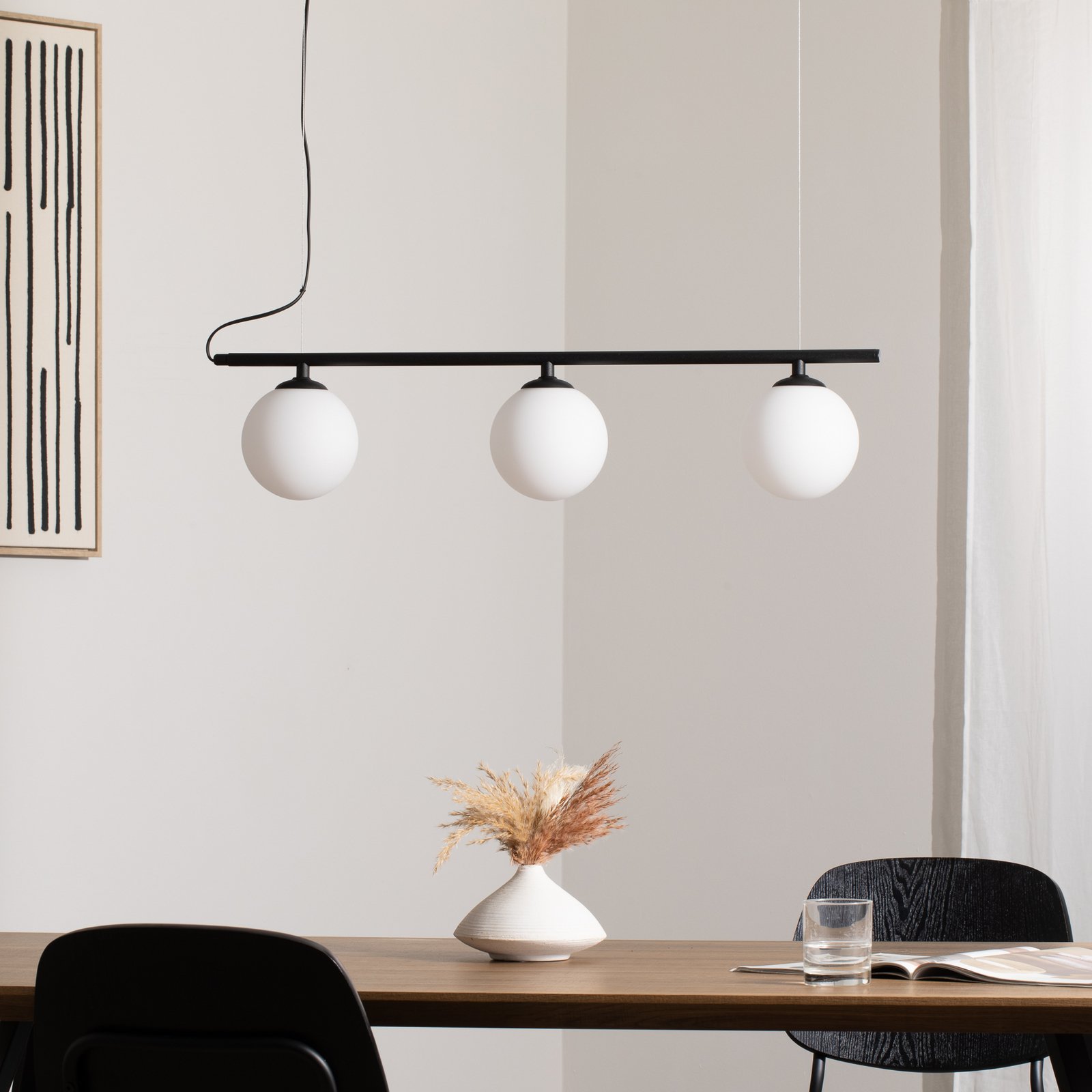 Beryl pendant light, 3-bulb, black