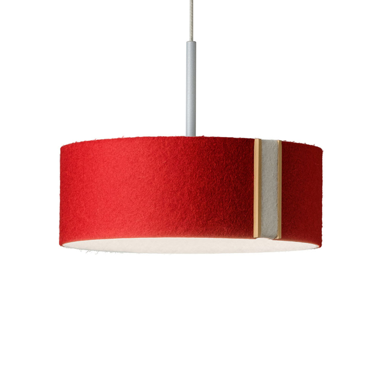 LED hanglamp LARAfelt S, Ø20cm, rood/wolwit