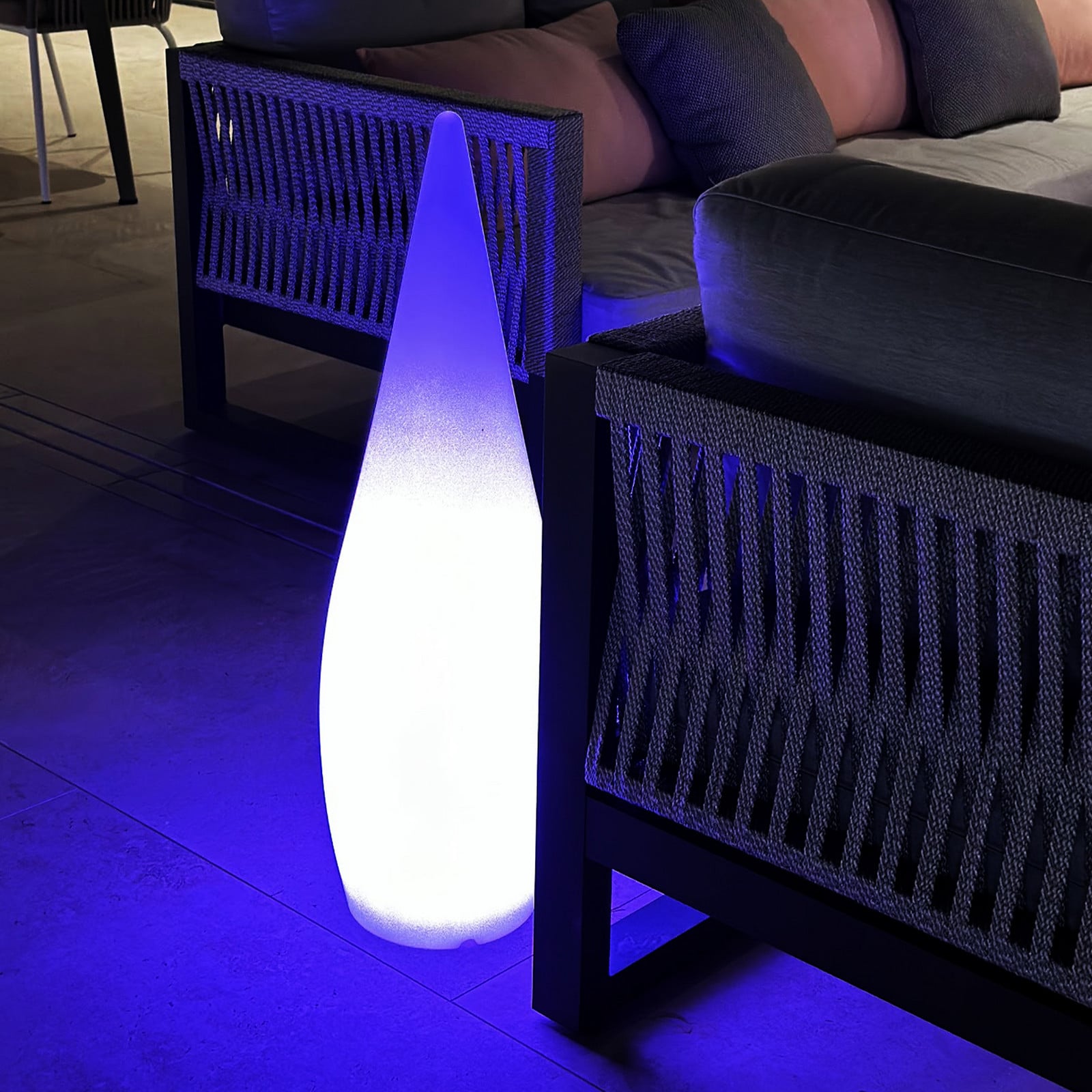 Lumisky Elegantna bijela solarna LED lampa za terasu, visina 80 cm, RGBW - bijeli - Plastika