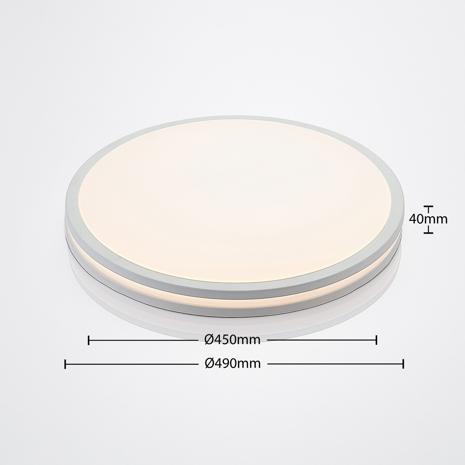 LED-taklampe Arnim i hvitt og rund form