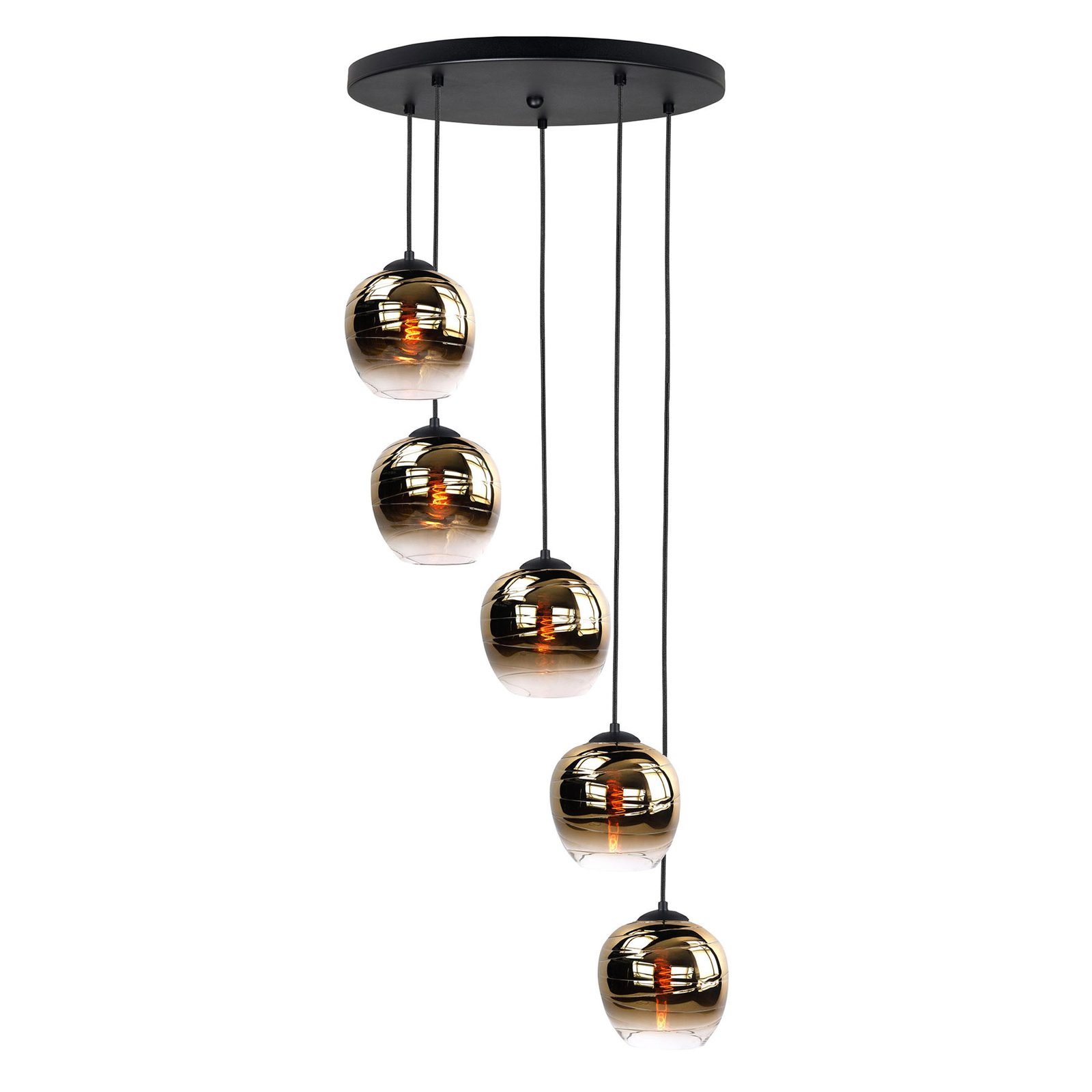 Fantasy Apple lampshade, gold, Ø 22 cm, glass