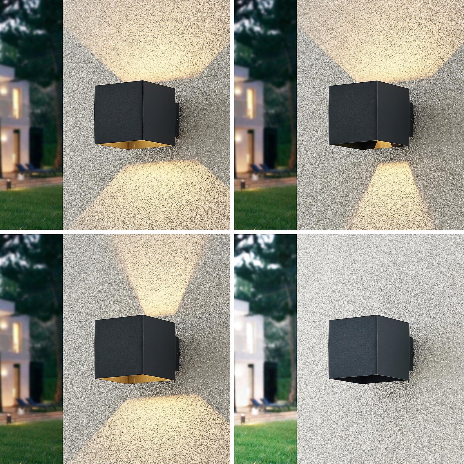 Lindby LED outdoor wall light Esani, anthracite, aluminium