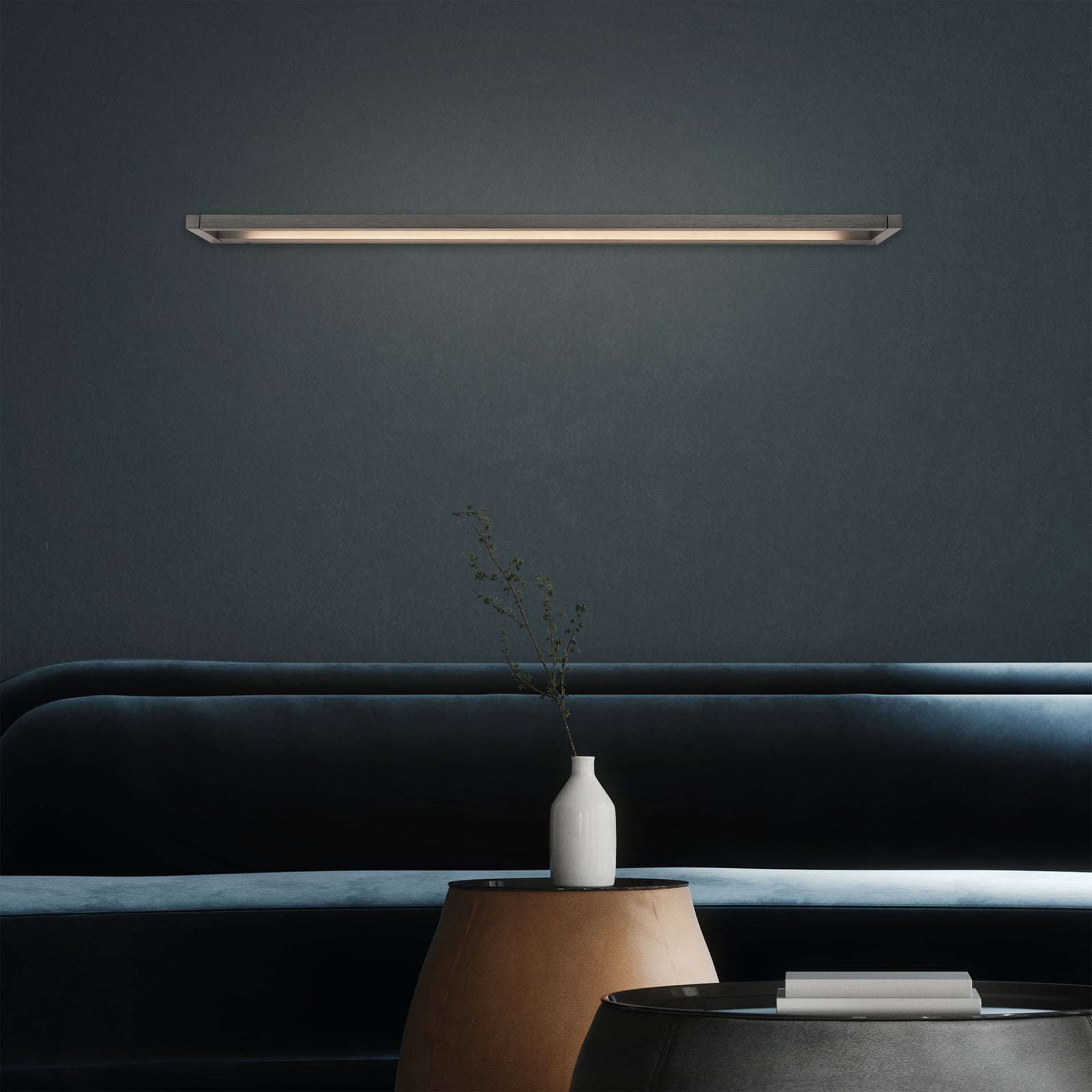 Puro LED-Wandlampe, grau, Breite 100 cm, Alu, Dimmer - PURE Puro LED-Wandlampe, grau, Breite 100 cm, Alu, Dimmer - PURE