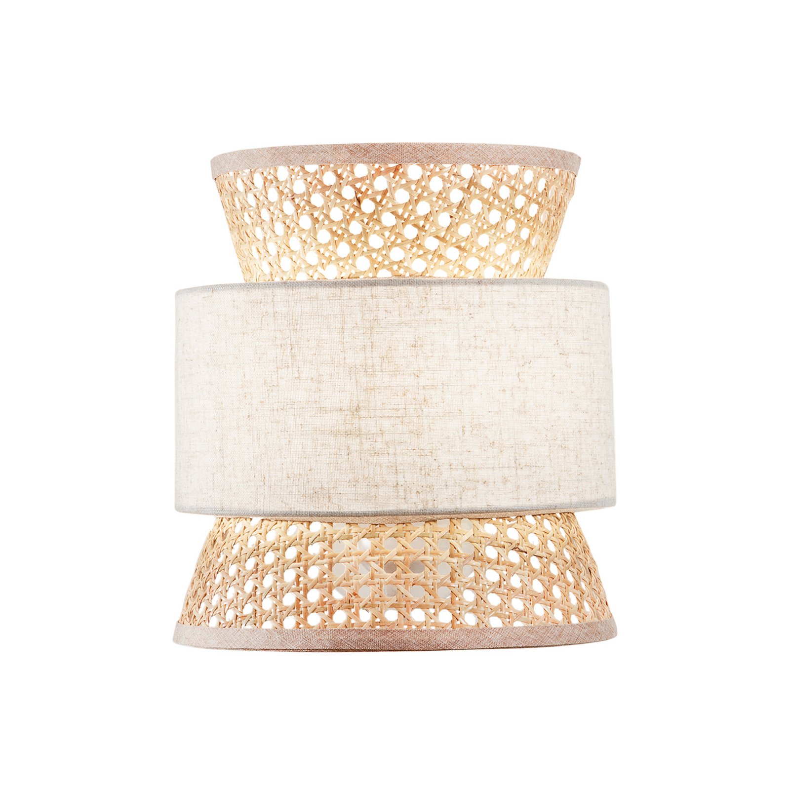 Vägglampa Gazebo, natur/beige, bredd 24 cm, rotting/tyg