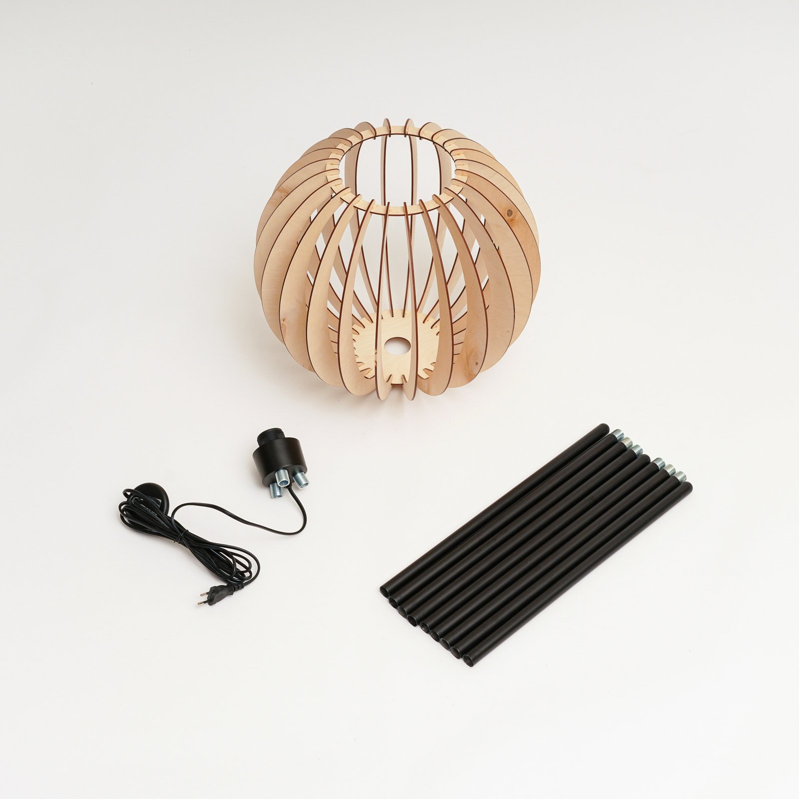 Lampe sur pied Clay Noir/Bois - Envostar