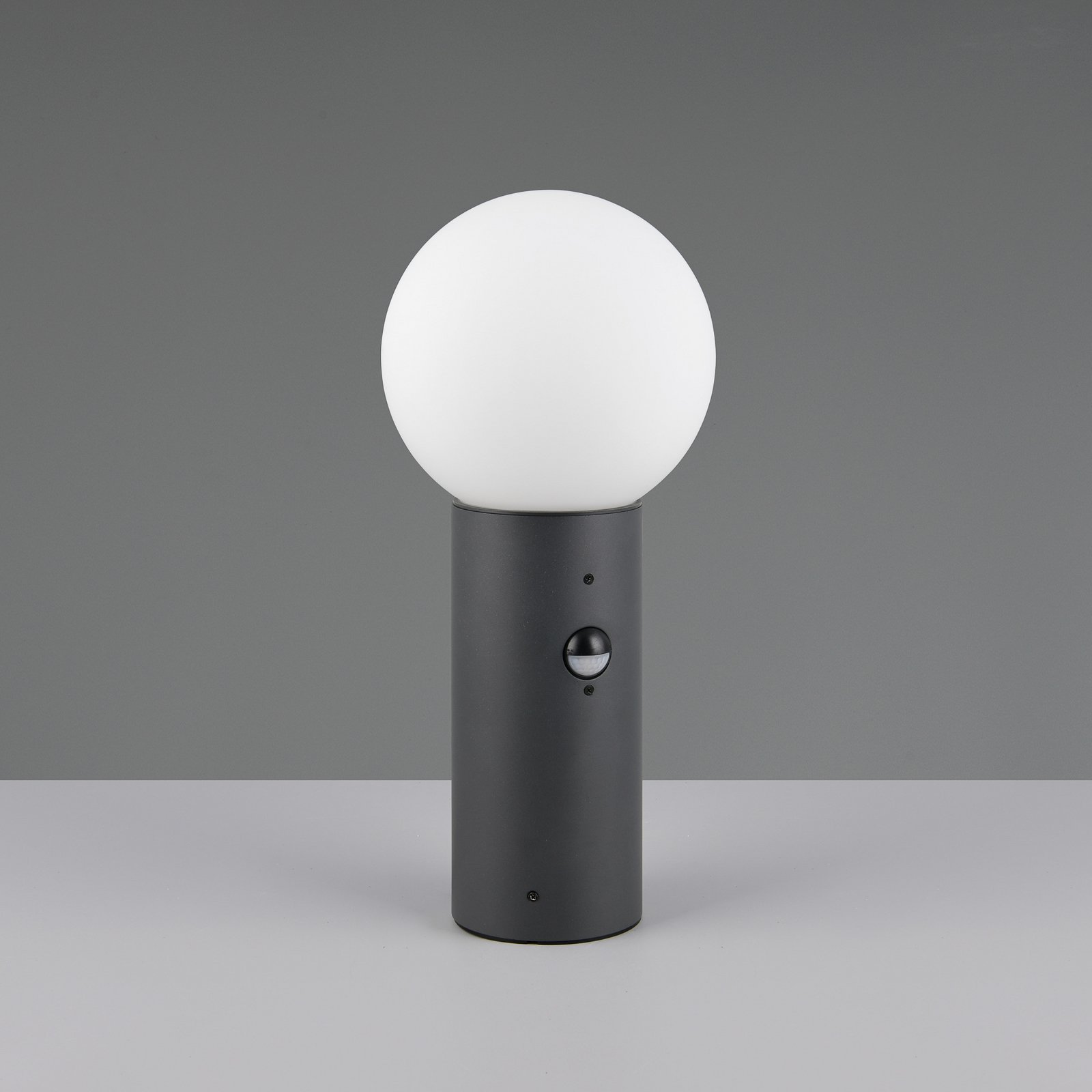 Sokkellampe Mures, antracit, højde 40 cm, metal, sensor