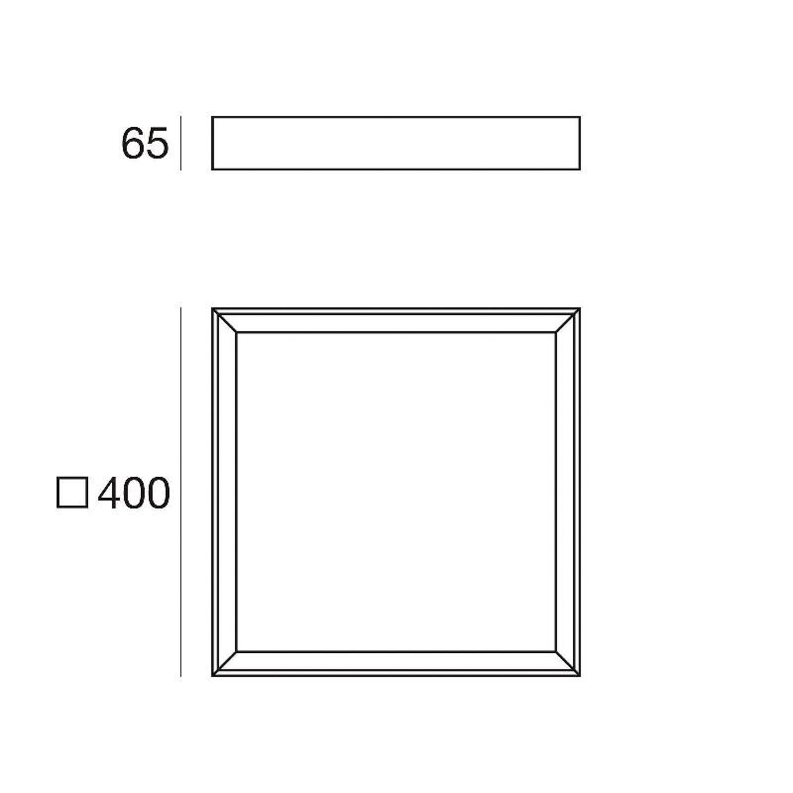 LED plafondlamp Tara Q, 40 x 40 cm, zwart, 3.000 K, aluminium