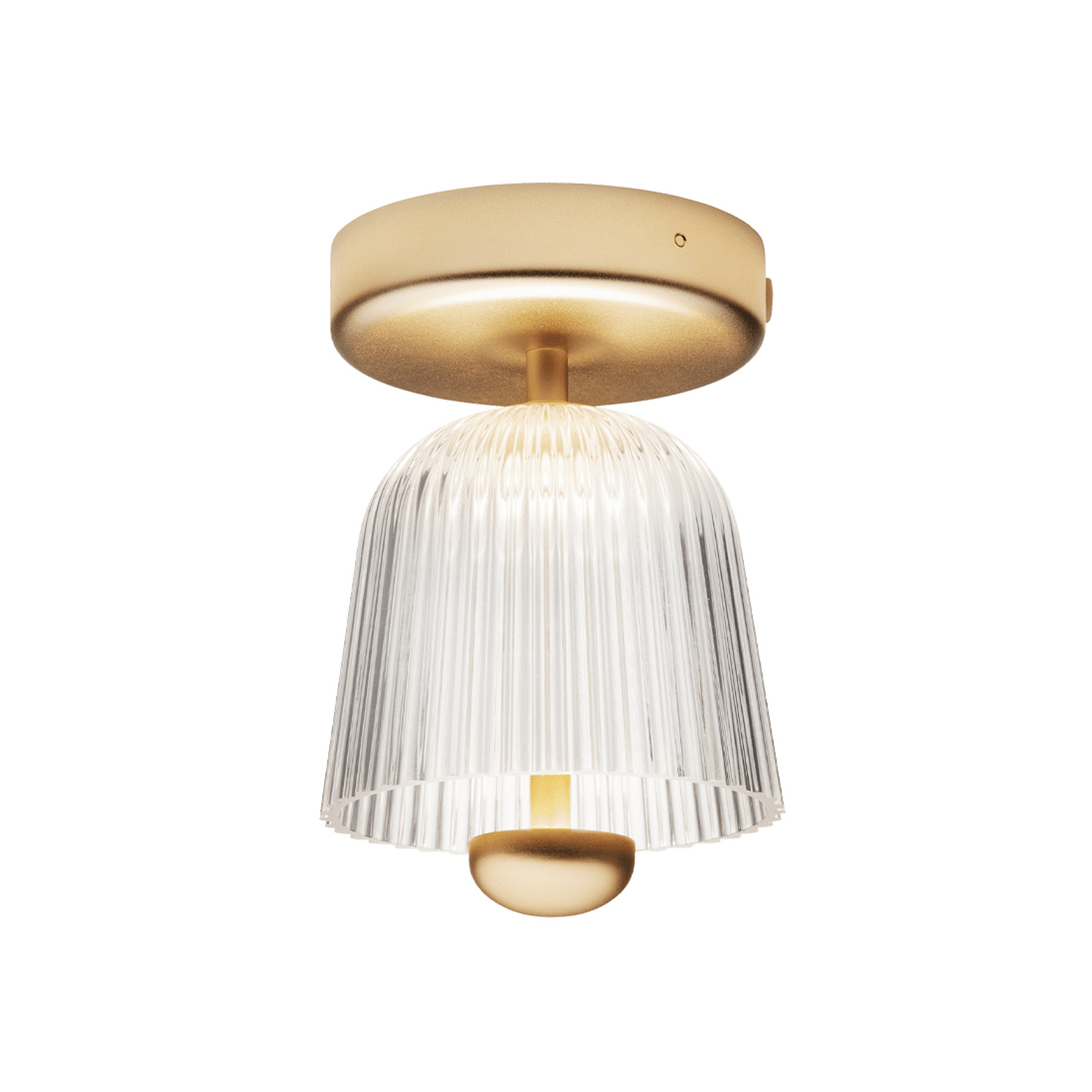 Nuura LED-Deckenlampe Asteea, Ø 12 cm, messingfarben/klar