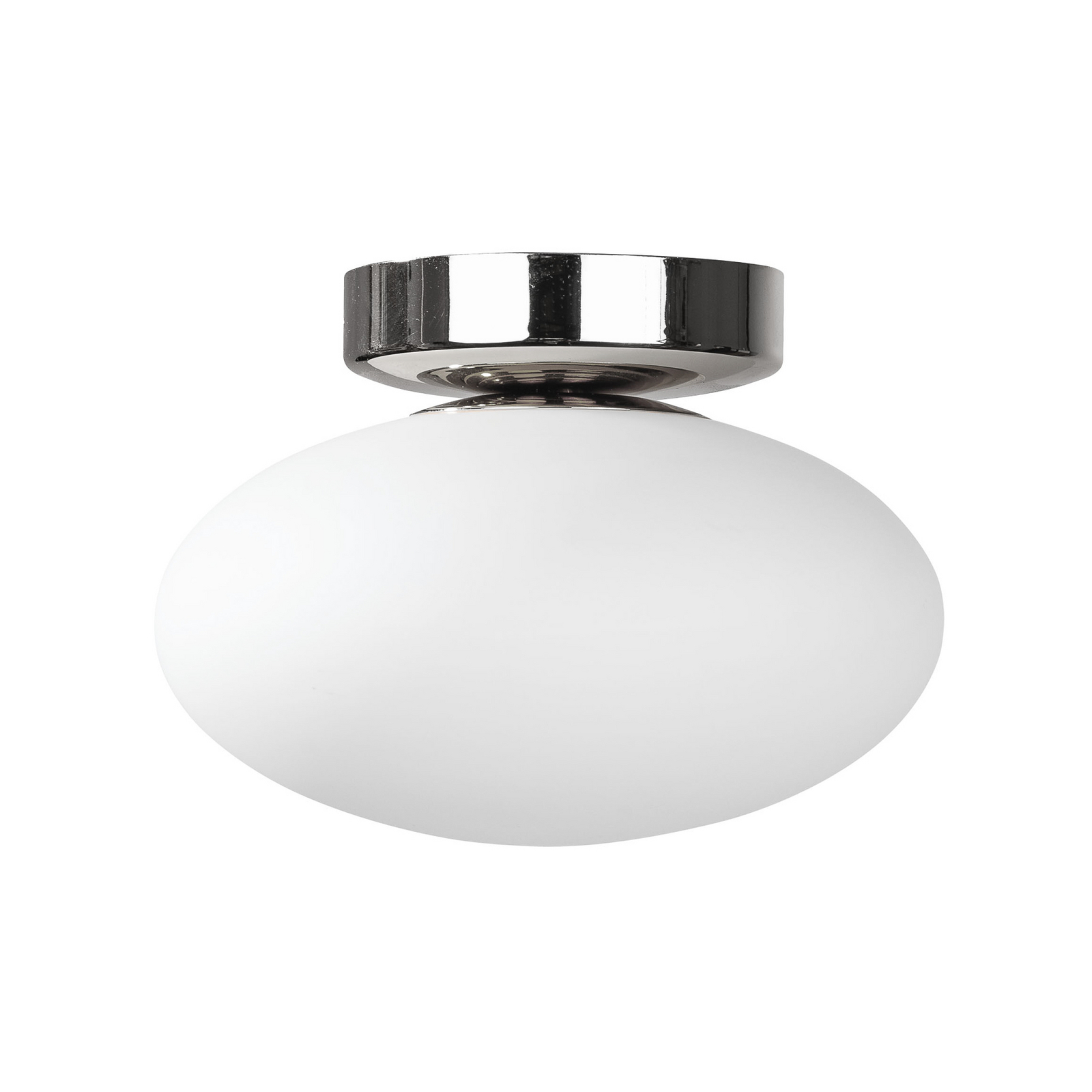 Stropní světlo Ufo, chrom/bílá, Ø 18 cm, sklo, G9
