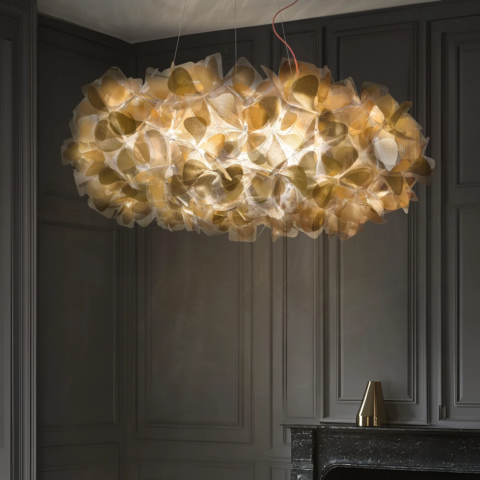 Slamp Hängeleuchte Clizia Mama Non Mama, Ø 78 cm, gold/klar