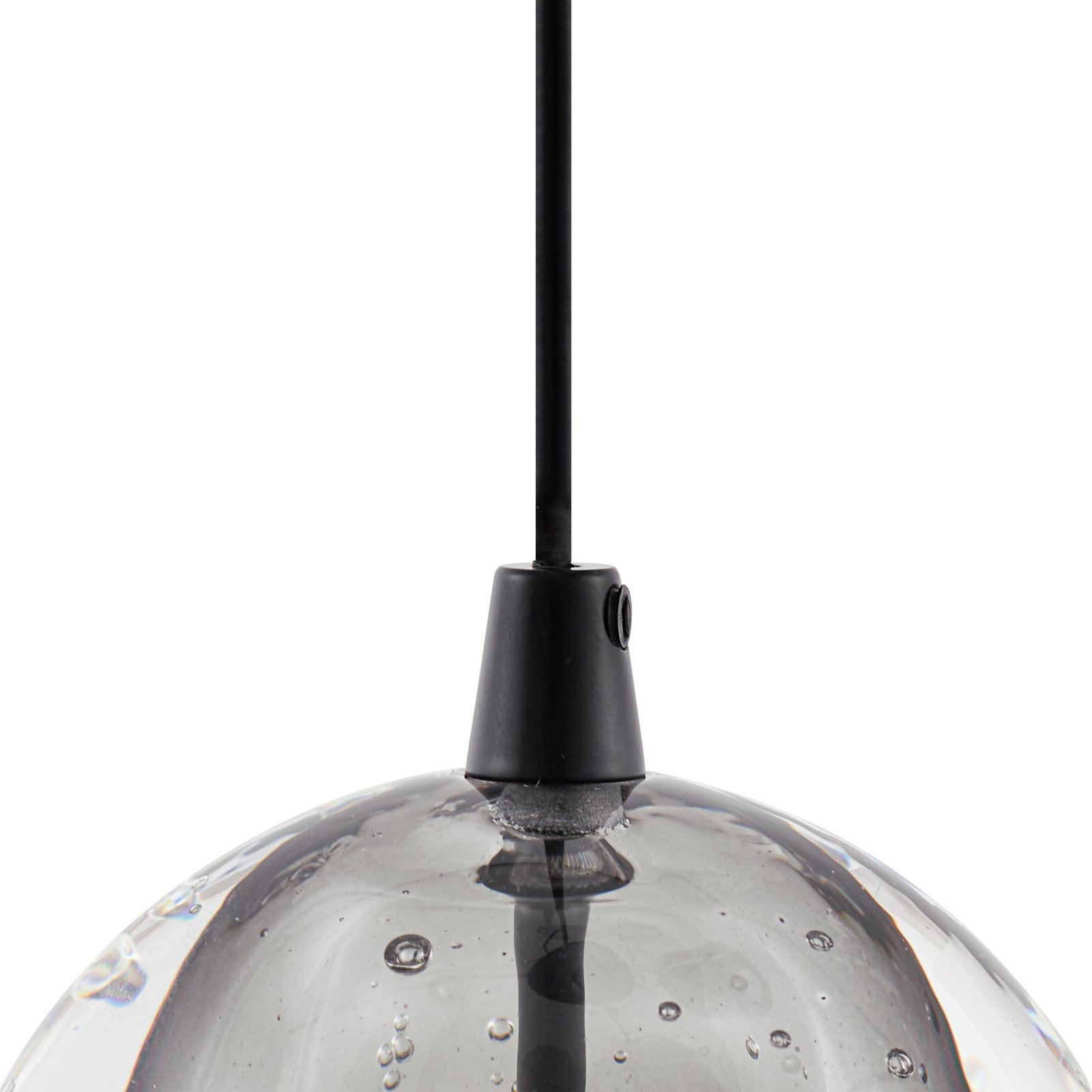 Lucande LED hanging light Hayley, black, 1-bulb, glass