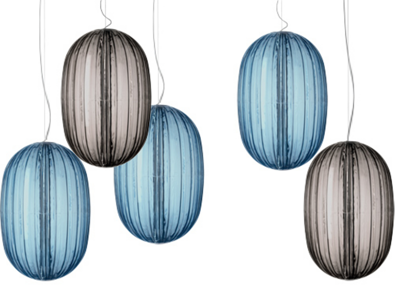 Plass Medium Lustră Pendul Light Blue 3,2m - Foscarini