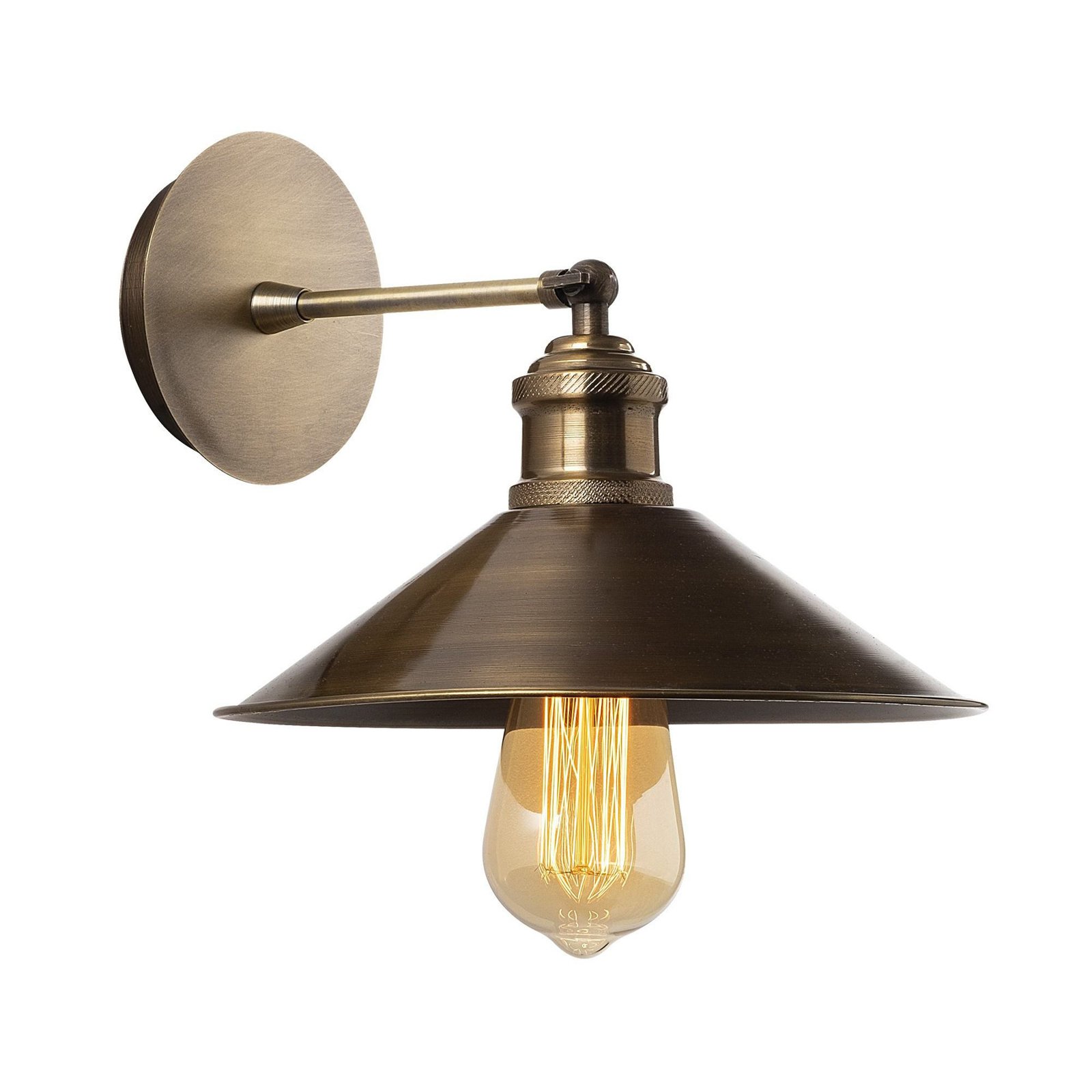 Wandlamp Berceste N-664, goud antiek, ijzer, Ø 24 cm