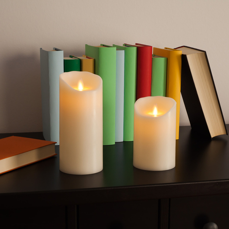 LED-Kerze Flame aus echtem Wachs weiß
