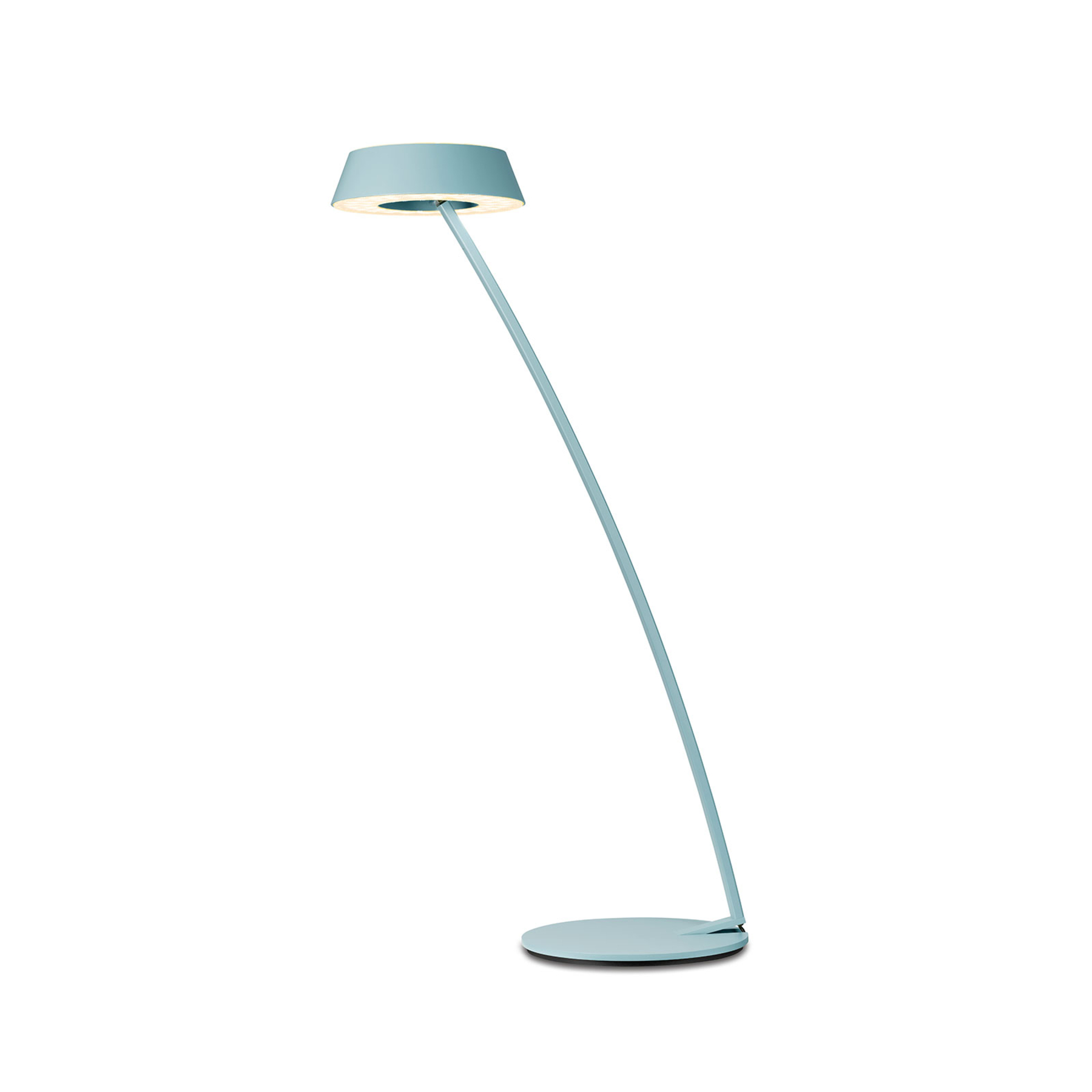 Oligo OLIGO Glance LED table lamp curved aquamarine, for Living / Dining Room, metal, acrylic, 24.5 W, energy efficiency: A+, H: 77.5 cm