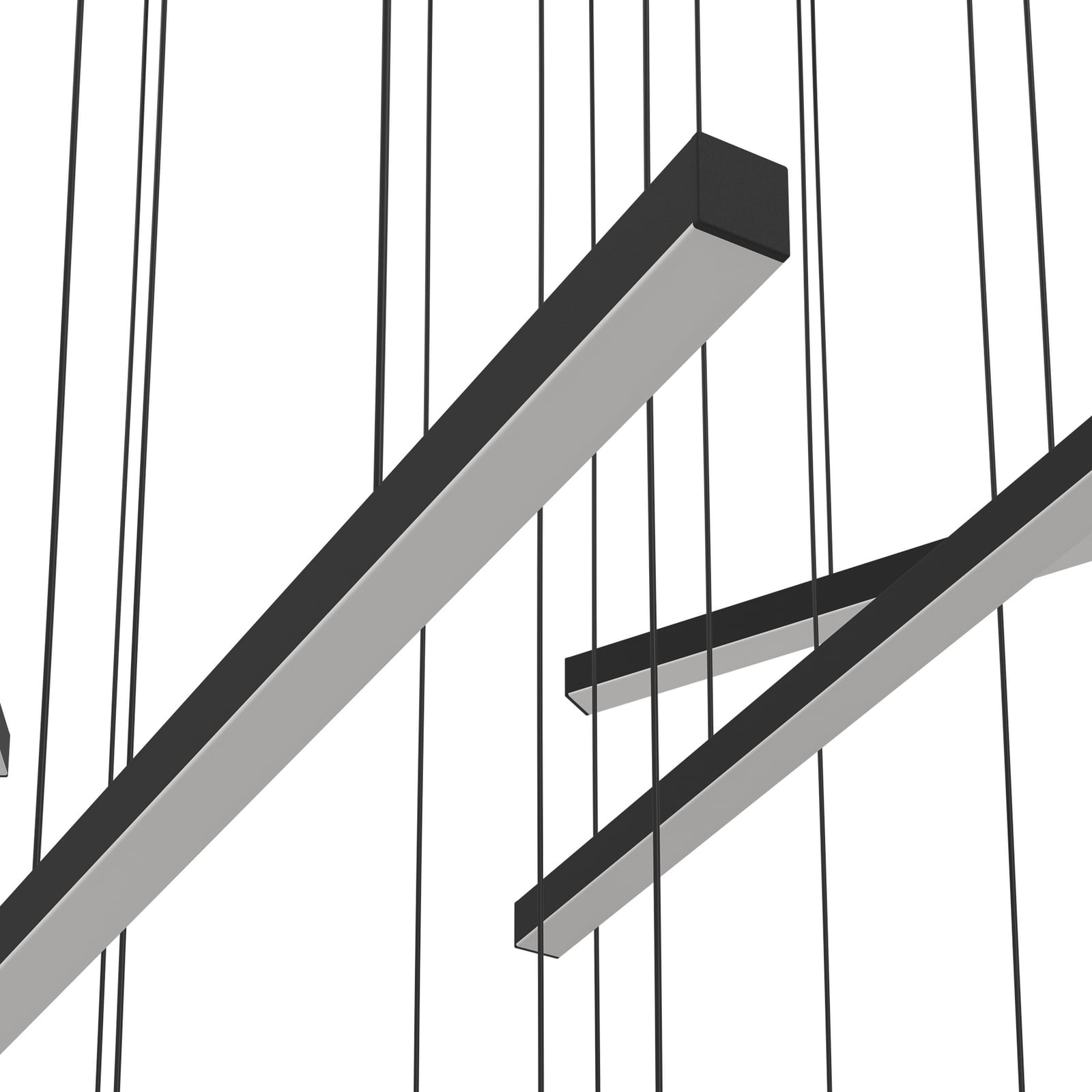 Lindoza LED hanging light, black, 44 cm, 12-bulb - Stars of Light