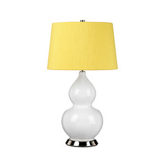 Lampa stołowa Isla nikiel polerowany/żółta
