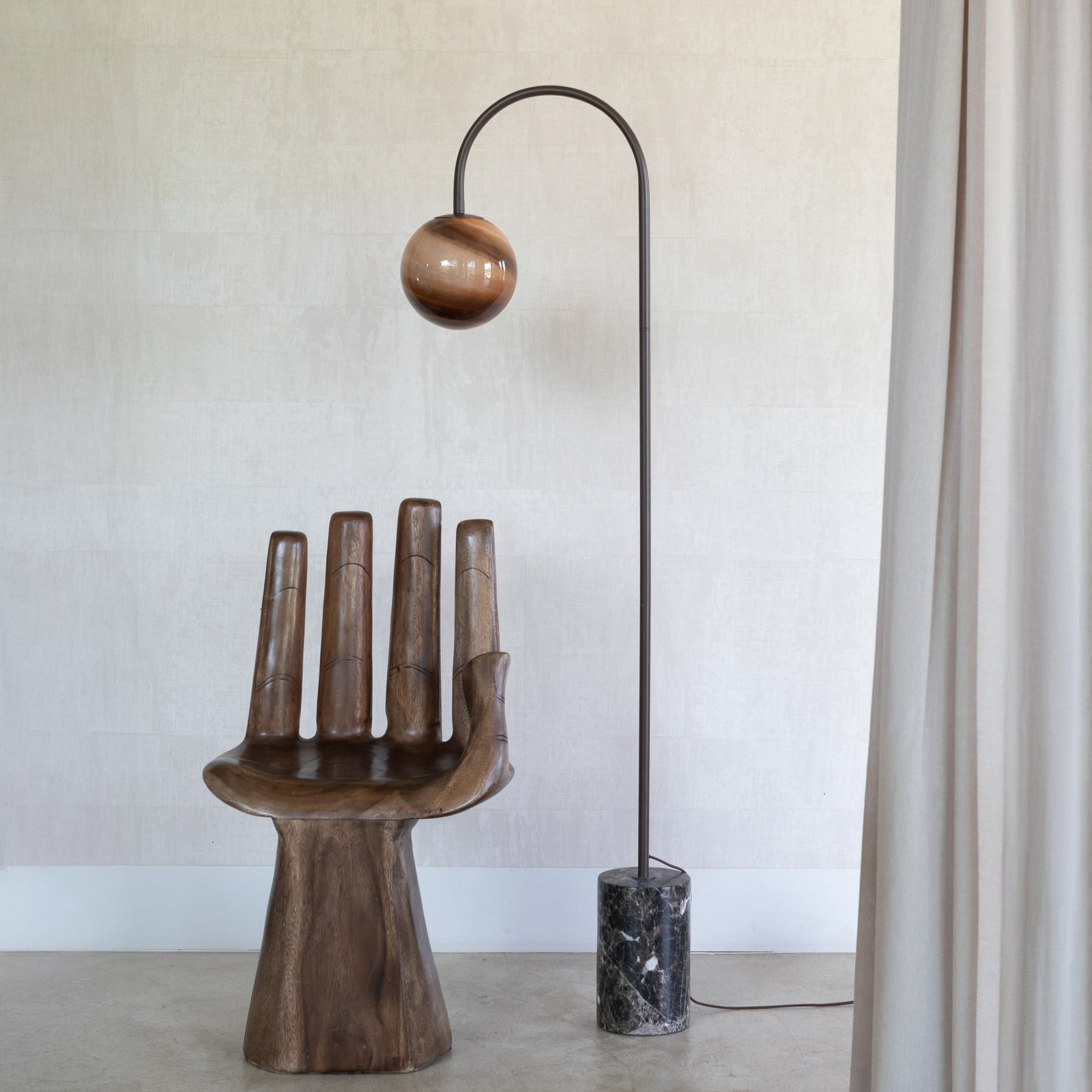 IT'S ABOUT ROMI Bogenlampe Tivoli, braun, Höhe 163 cm