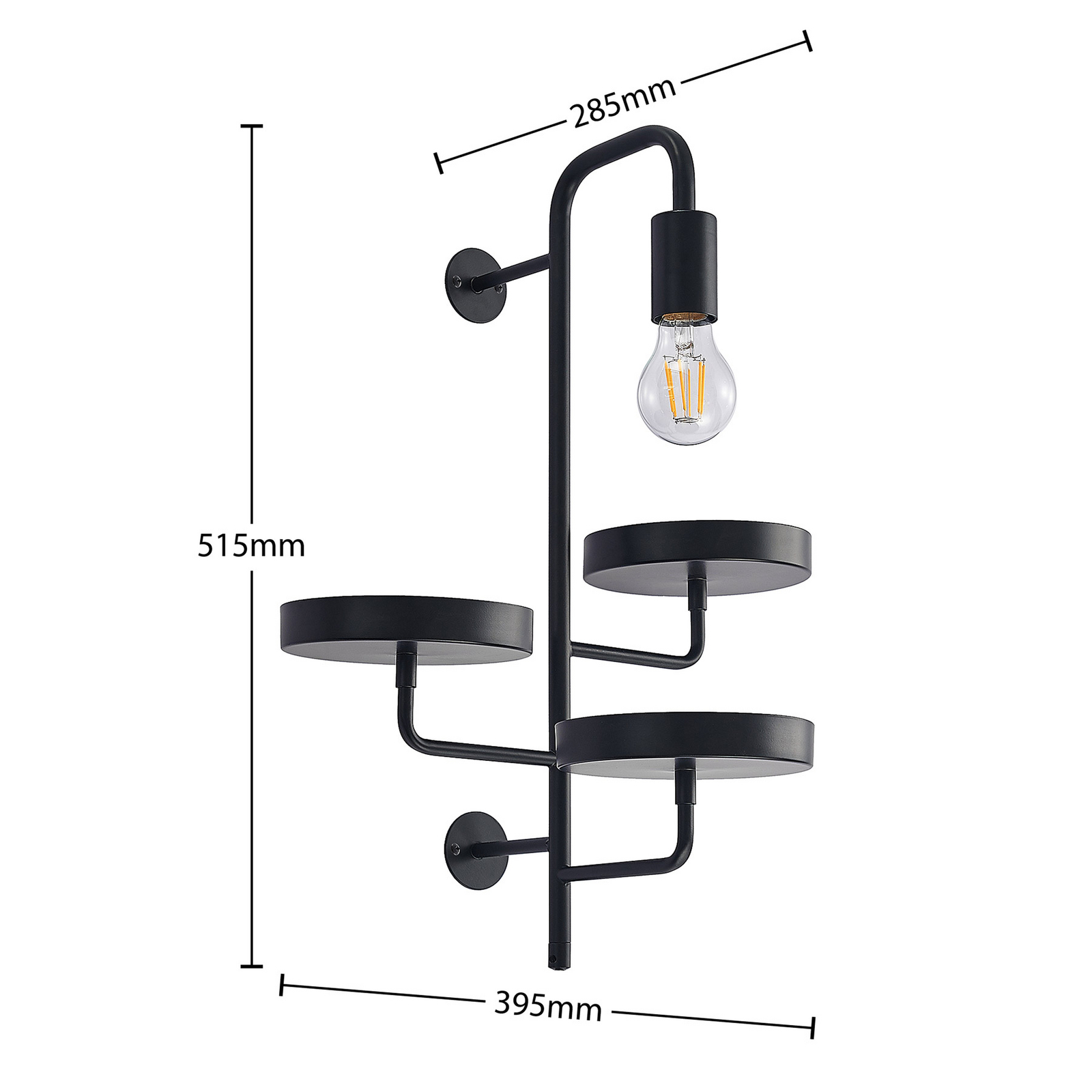 Hanjo Wall Lamp Black - Lindby