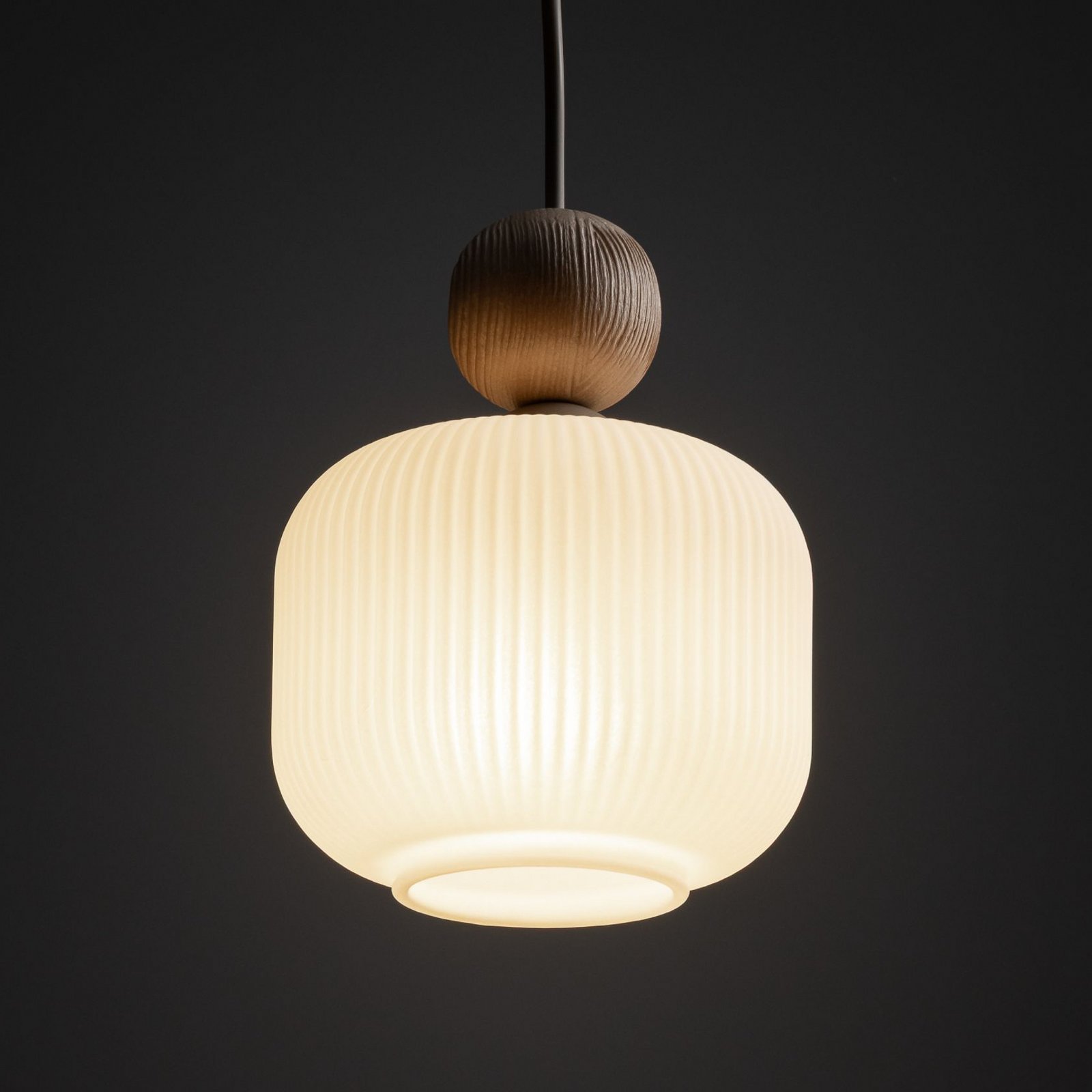 Suspension Ballo, à 1 lampe, blanc, verre, Ø 15 cm, E14
