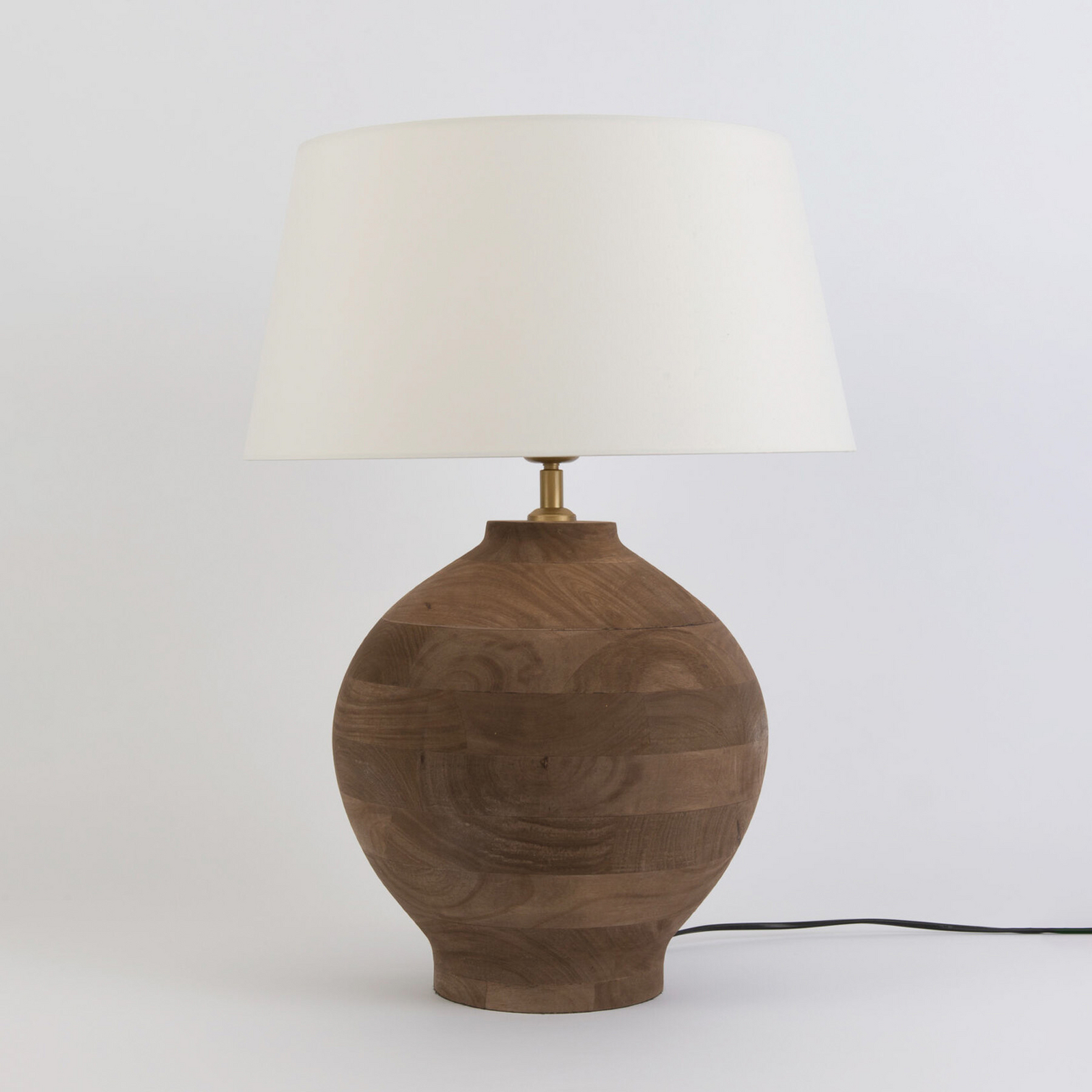 Bordlampe SORATTE, natur/ecru, høyde 48 cm, mangotre, E27