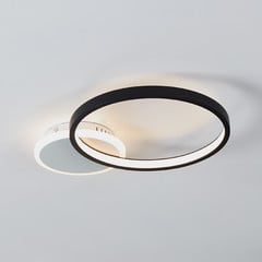 Plafoniera LED Gafares, alluminio nero 41 cm telecomando CCT
